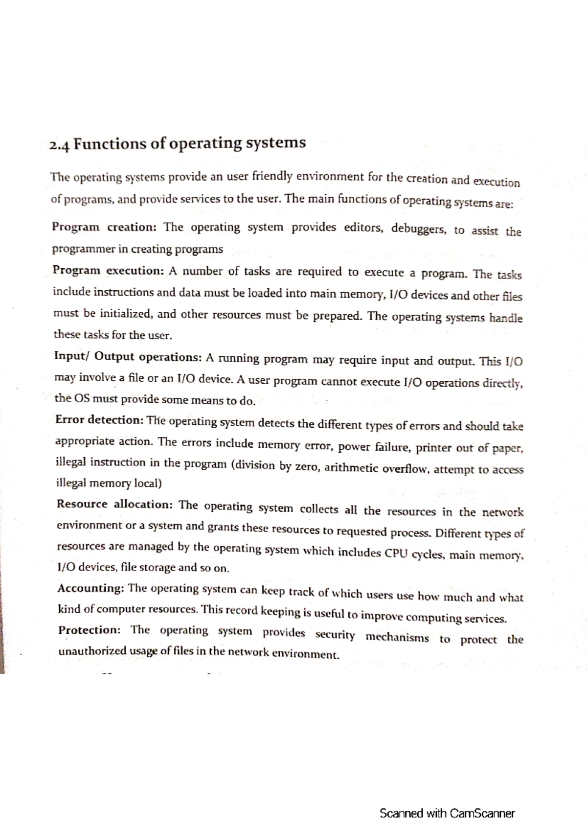 Functions of operating system - Science - Studocu