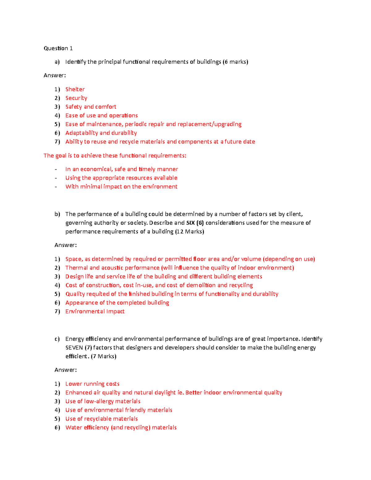 FEM 103 Exam Answer Jan 2018 - Quesion 1 a) Idenify the principal ...