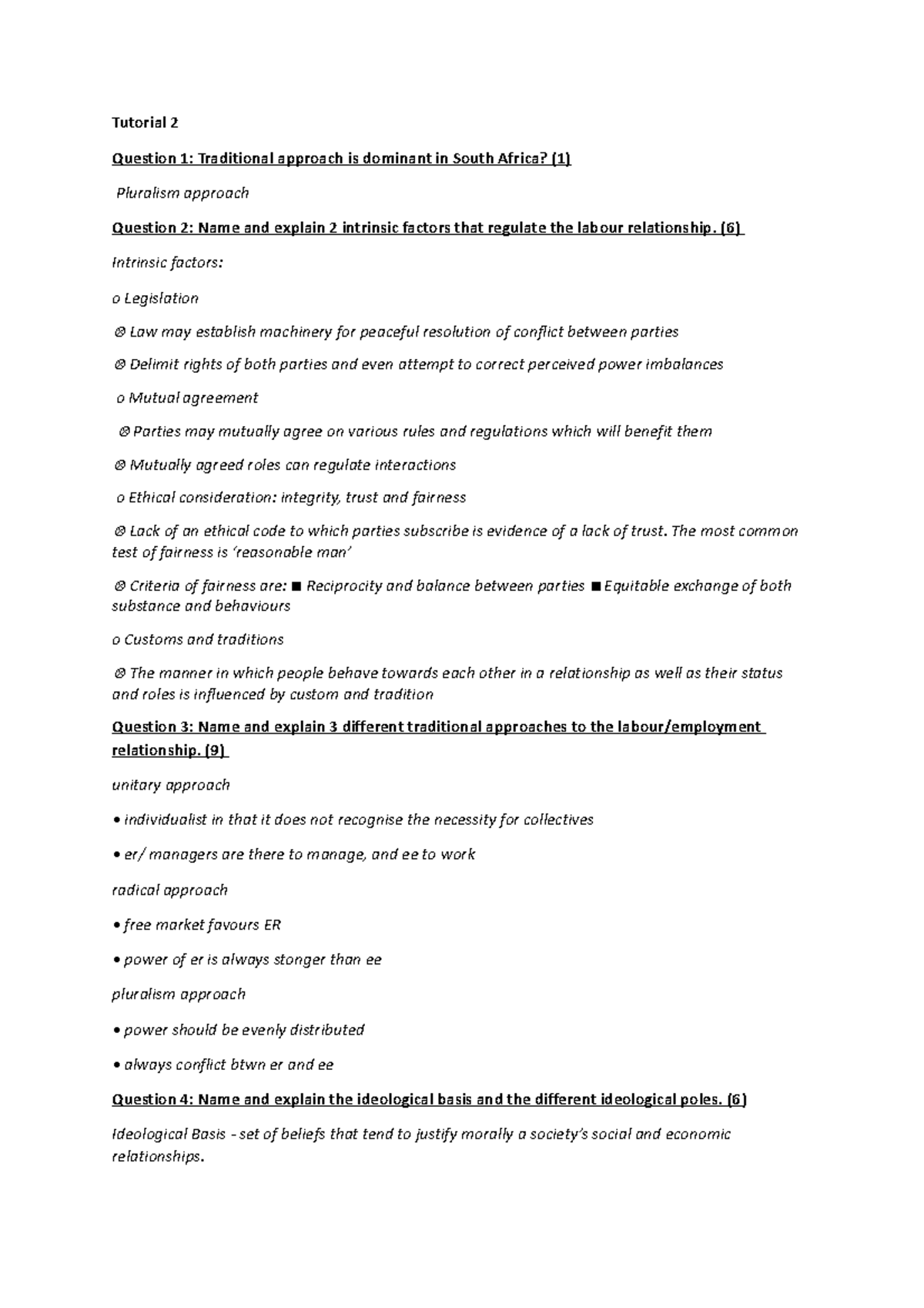 ABV tutorial 1-5 - Tutorial 2 Question 1: Traditional approach is ...