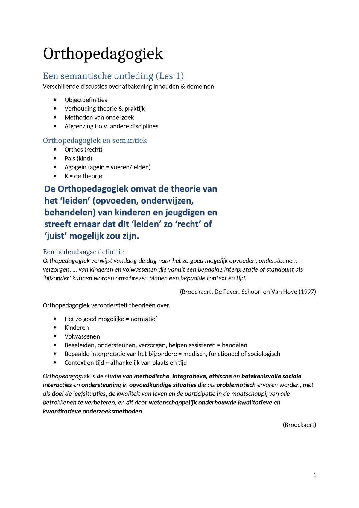 Orthopedagogiek Samenvattingen - Orthopedagogiek Een Semantische ...