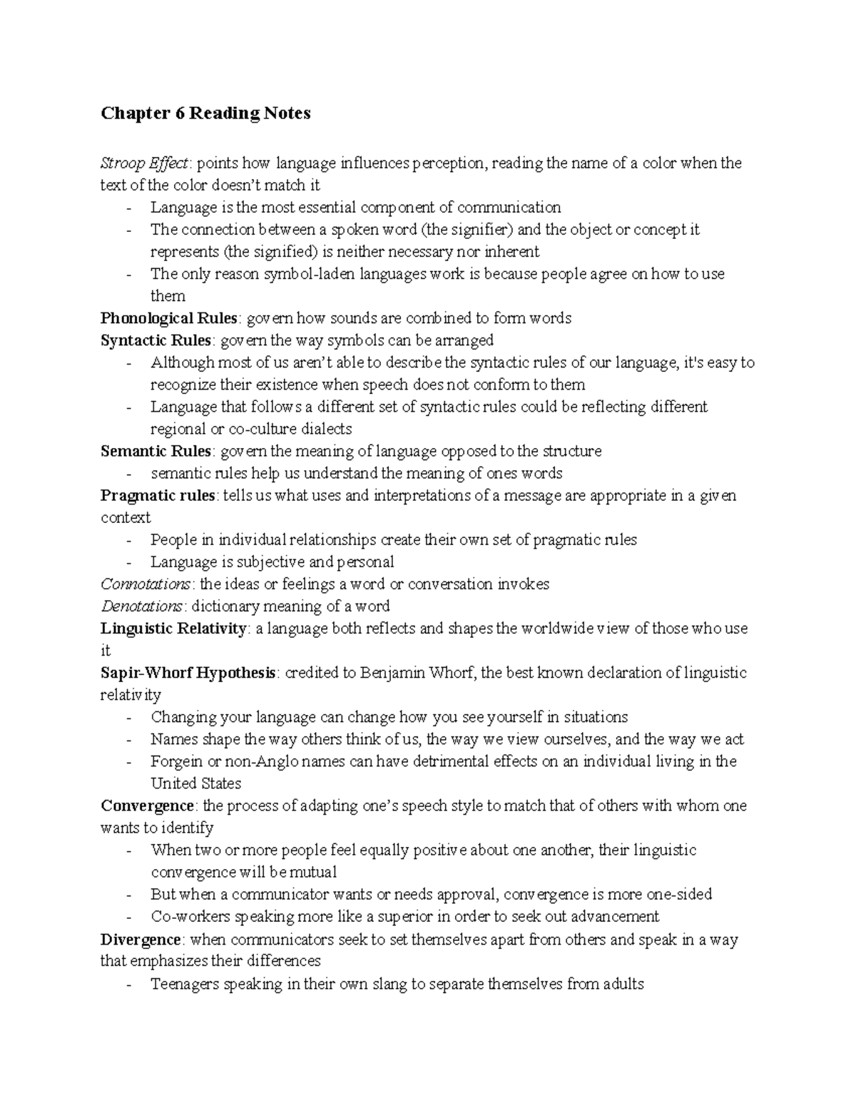 Com 112 Chapter 6 Textbook Notes From Interpersonal Relationships