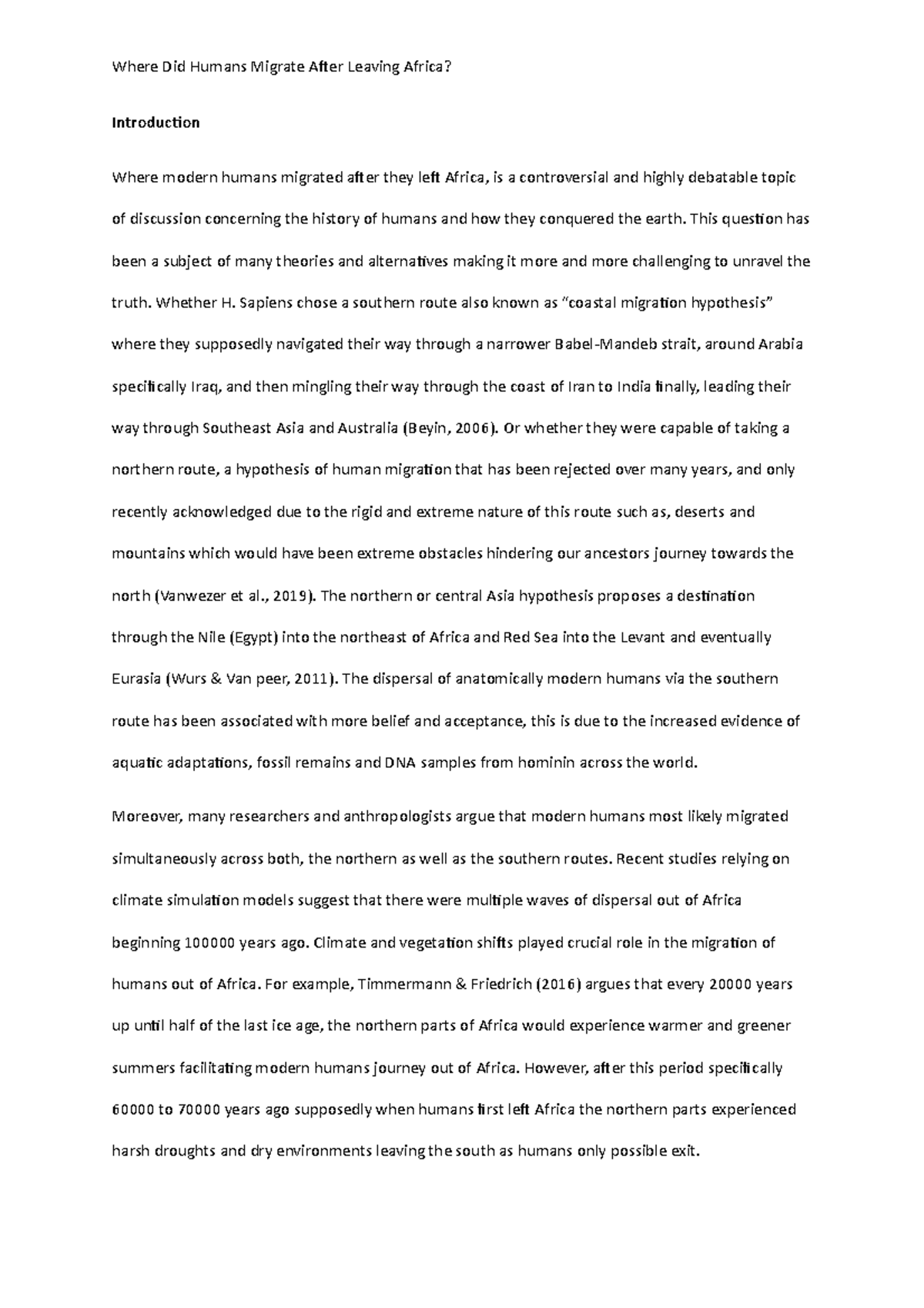 essay about human evolution