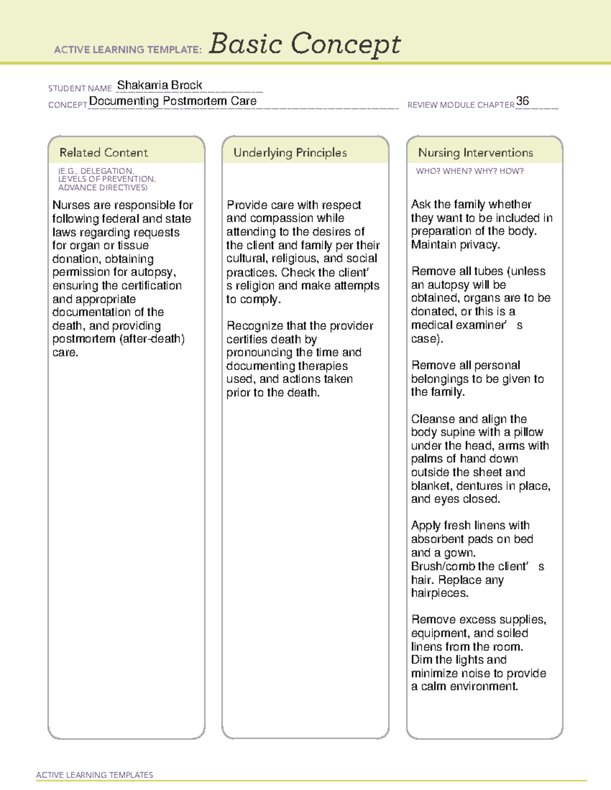 FR2 - concepts - NURSING 101 - ACTIVE LEARNING TEMPLATES Basic Concept ...