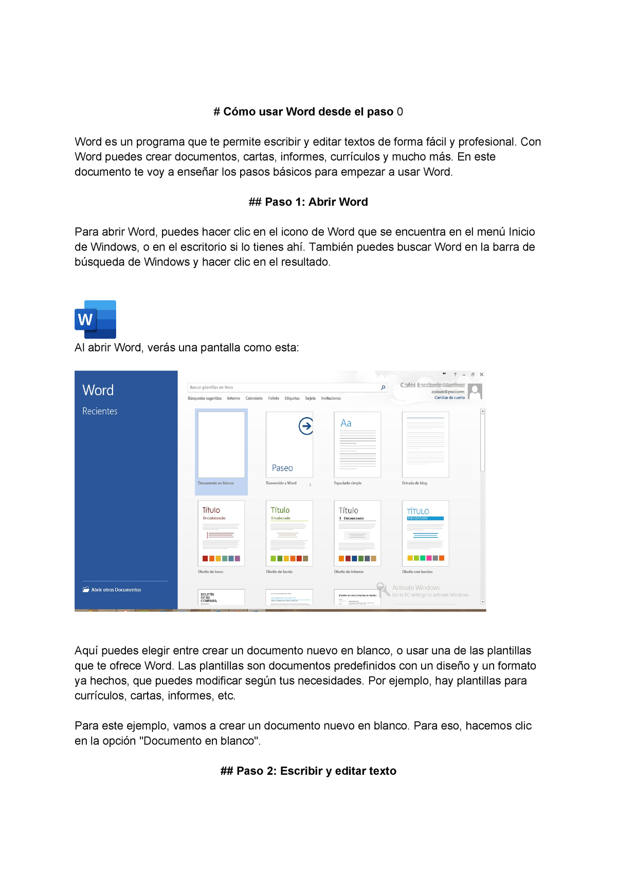 Tutorial Word 1 Primer Año Cómo Usar Word Desde El Paso 0 Word Es