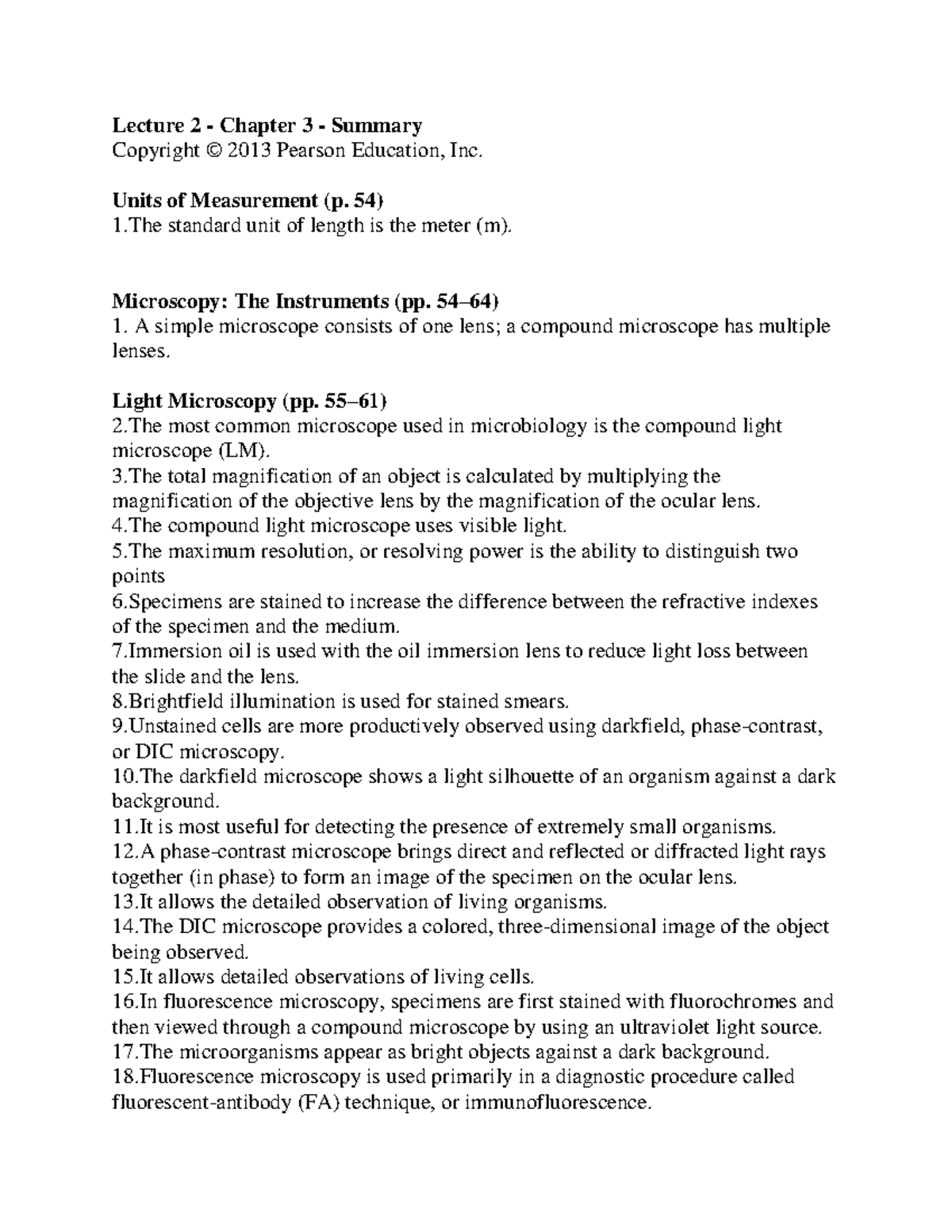 BI 121 - Lecture 2 - Summary - Lecture 2 - Chapter 3 - Summary ...