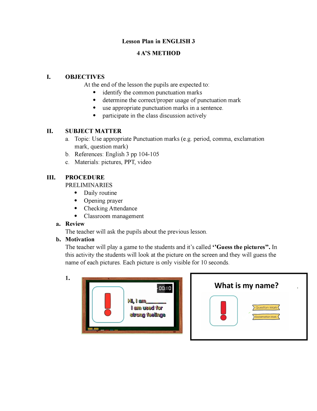 punctuation-lesson-plan-lesson-plan-in-english-3-4-a-s-method-i