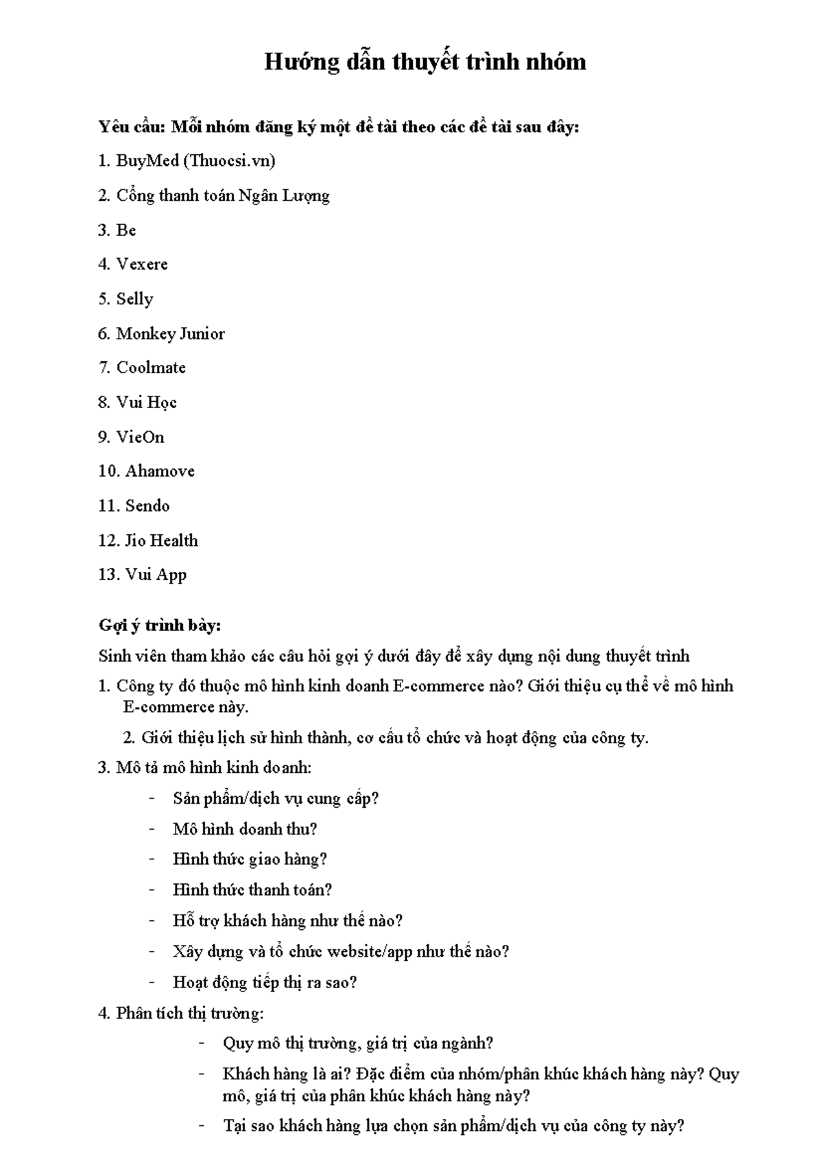 Mid-term group presentation report guideline New - Hướng dẫn thuyết ...