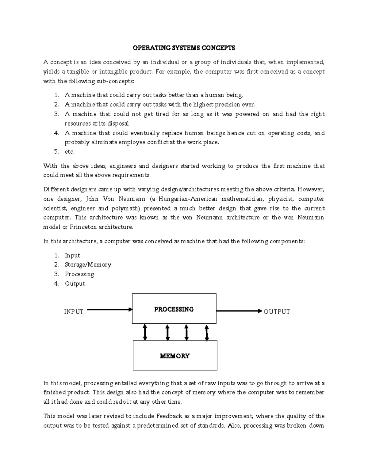 OS Concepts - OPERATING SYSTEMS CONCEPTS A concept is an idea conceived ...