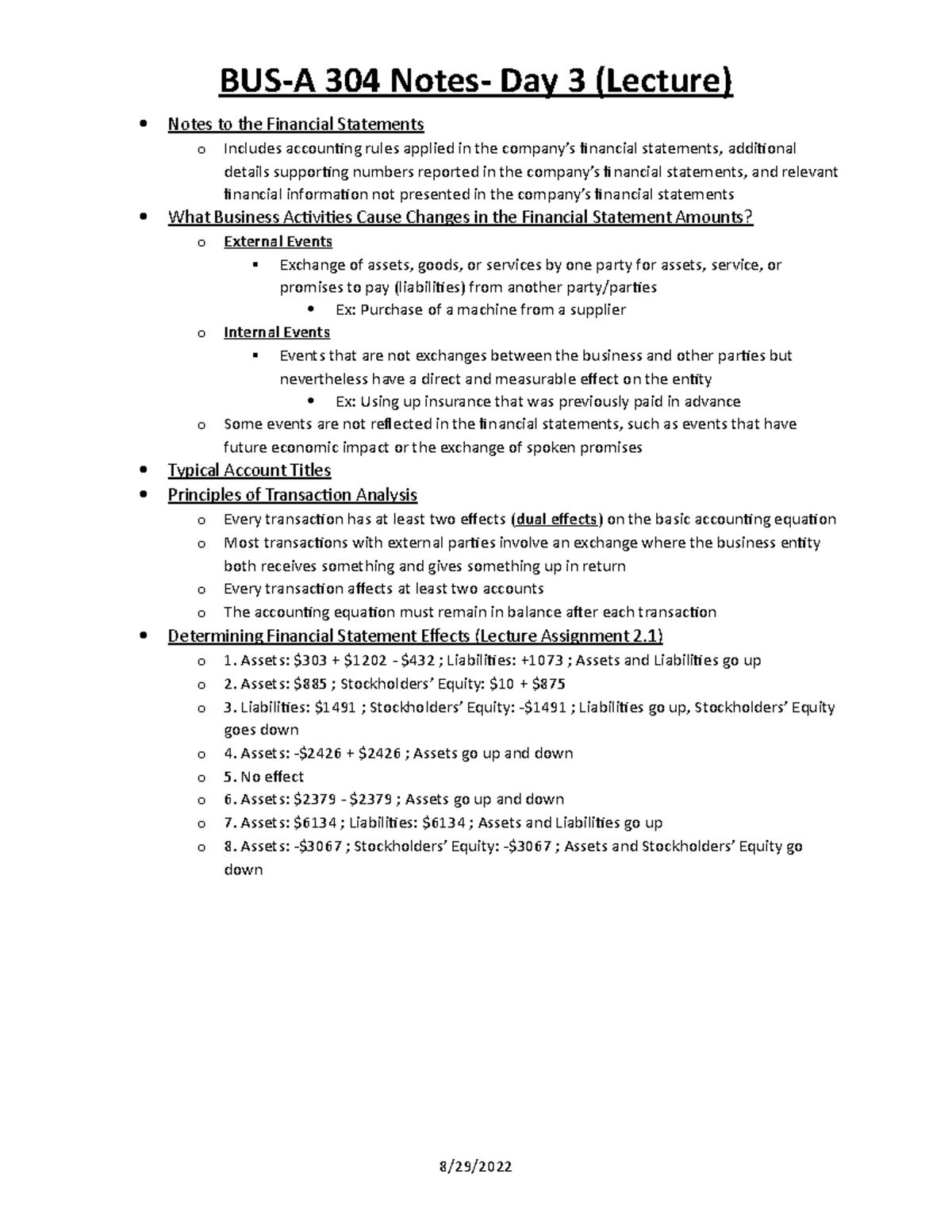 BUS-A 304 Notes- Day 3 (Lecture) - BUS-A 304 Notes- Day 3 (Lecture ...