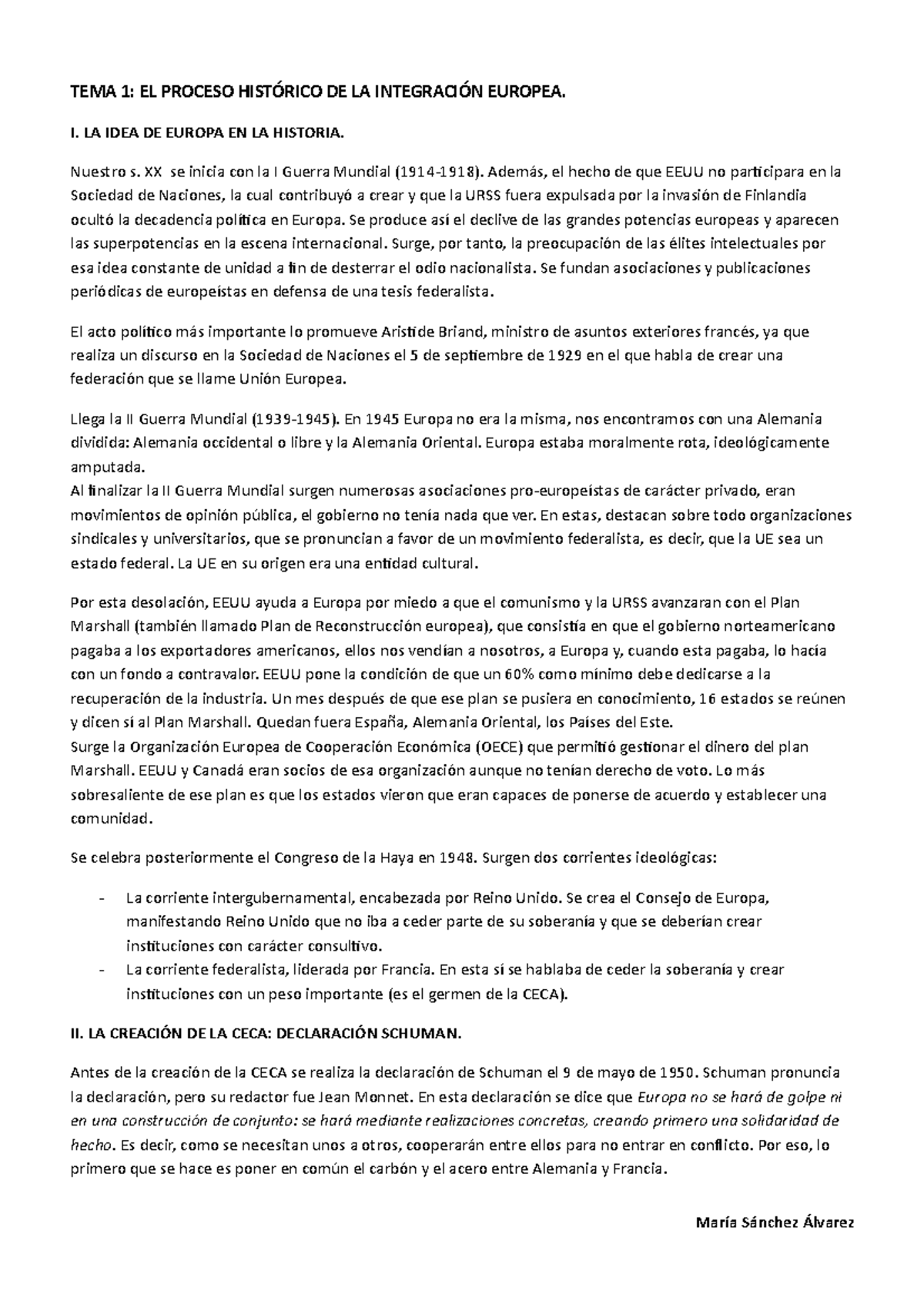 TEMA 1 EL Proceso HISTà RICO DE LA Integracià N Europea - TEMA 1: EL ...