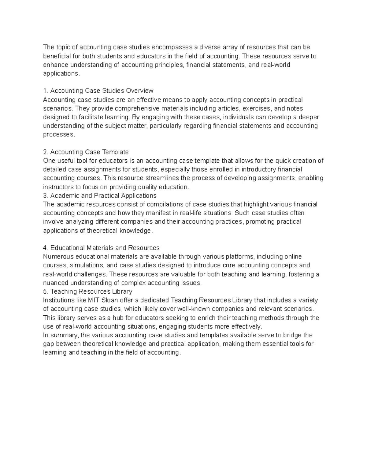 Accounting Guide Issue - The topic of accounting case studies ...
