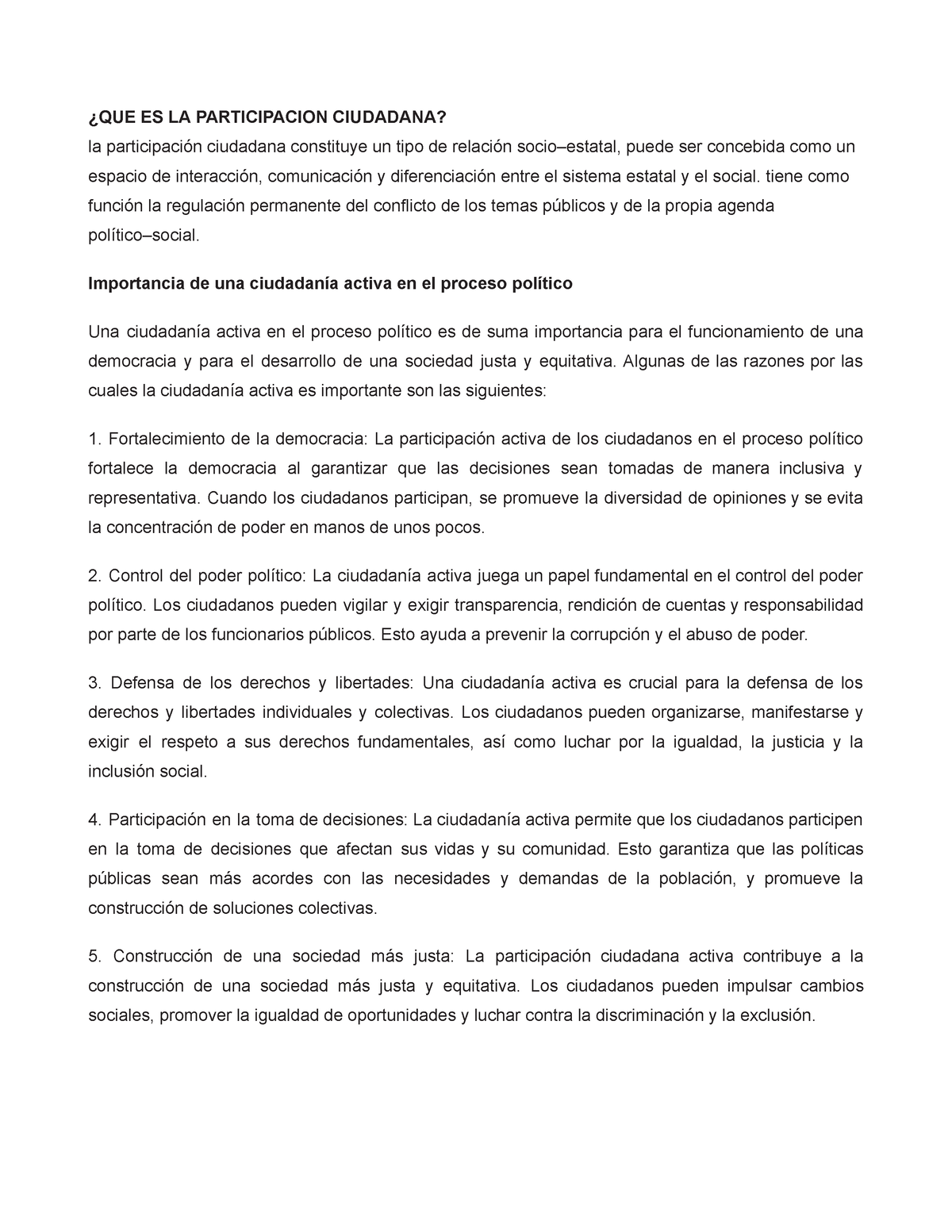 Participacion Ciudadana - ¿QUE ES LA PARTICIPACION CIUDADANA? La ...