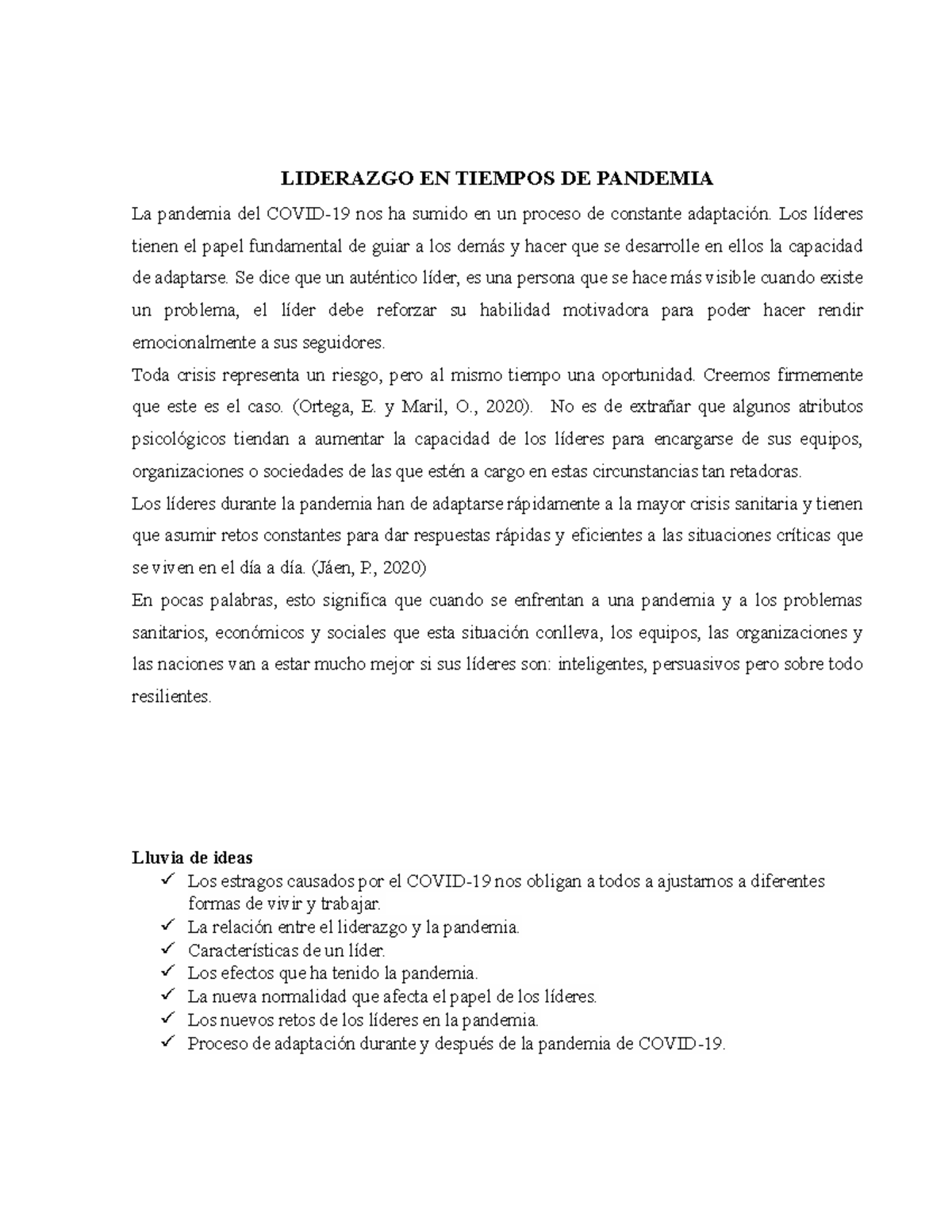 Liderazgo en tiempos de covid - LIDERAZGO EN TIEMPOS DE PANDEMIA La ...