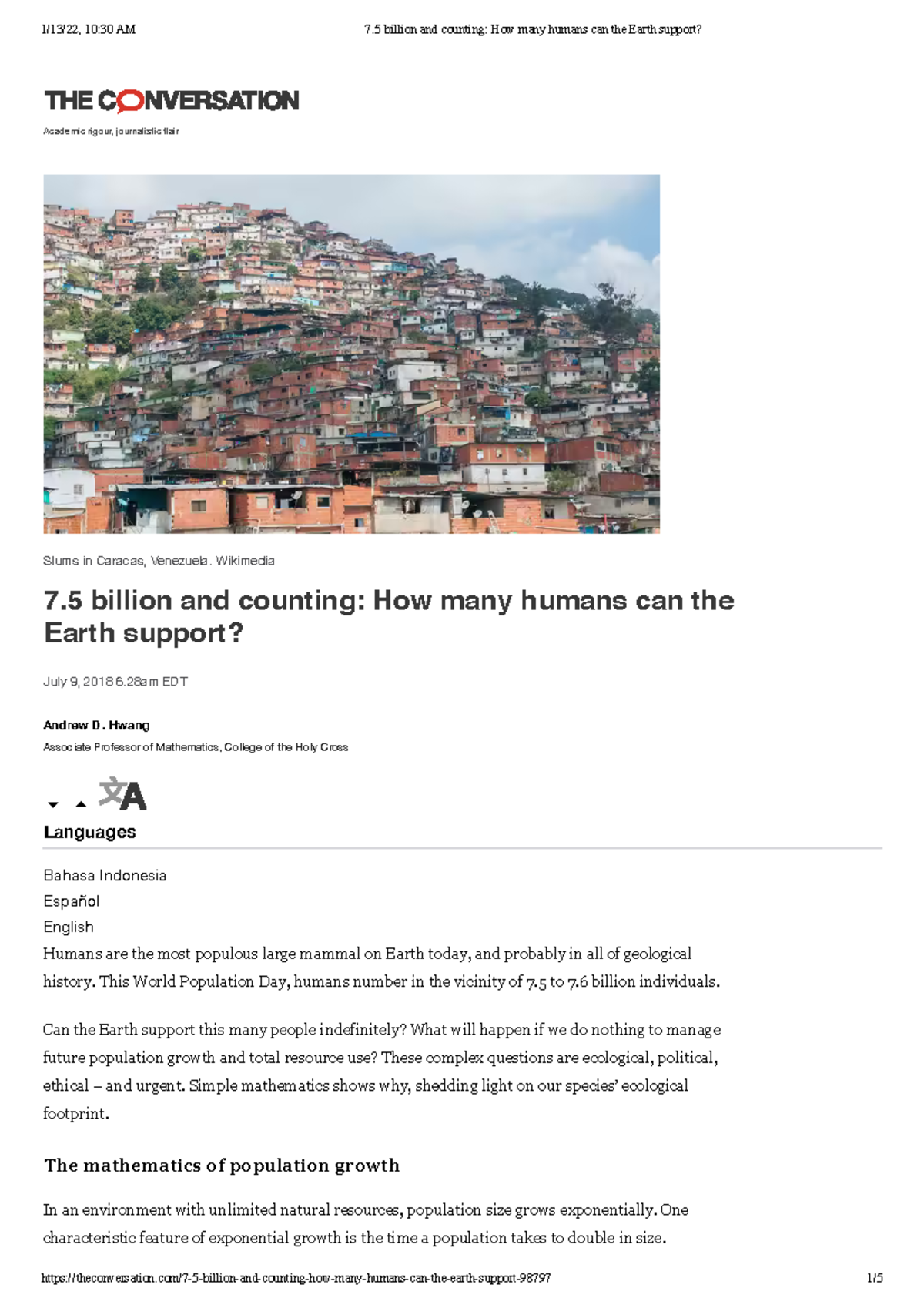 7 5 Billion And Counting How Many Humans Can The Earth Support 