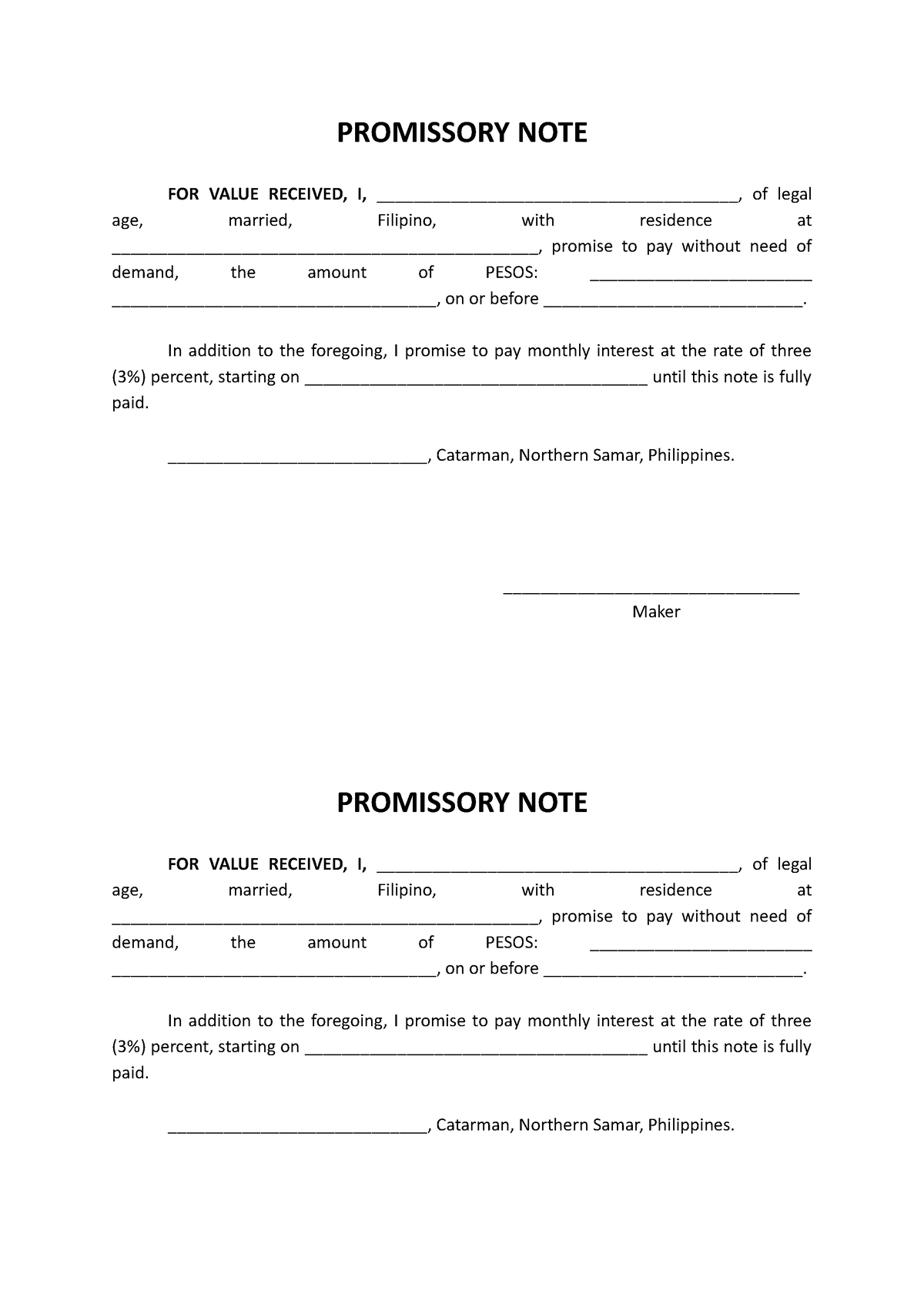 Promissory NOTE - xazxaXZ - PROMISSORY NOTE FOR VALUE RECEIVED, I ...