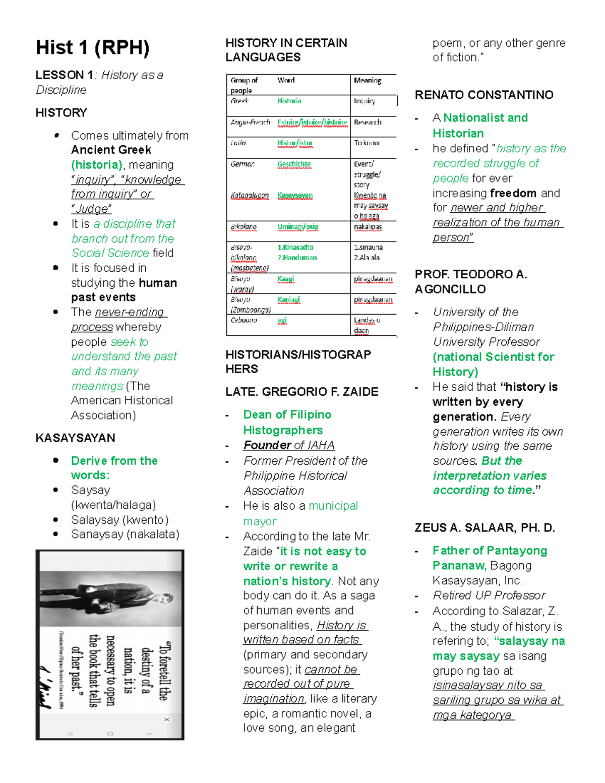 [Hist 1 (RPH)] - Readings In Philippine History Notes - Hist 1 (RPH ...