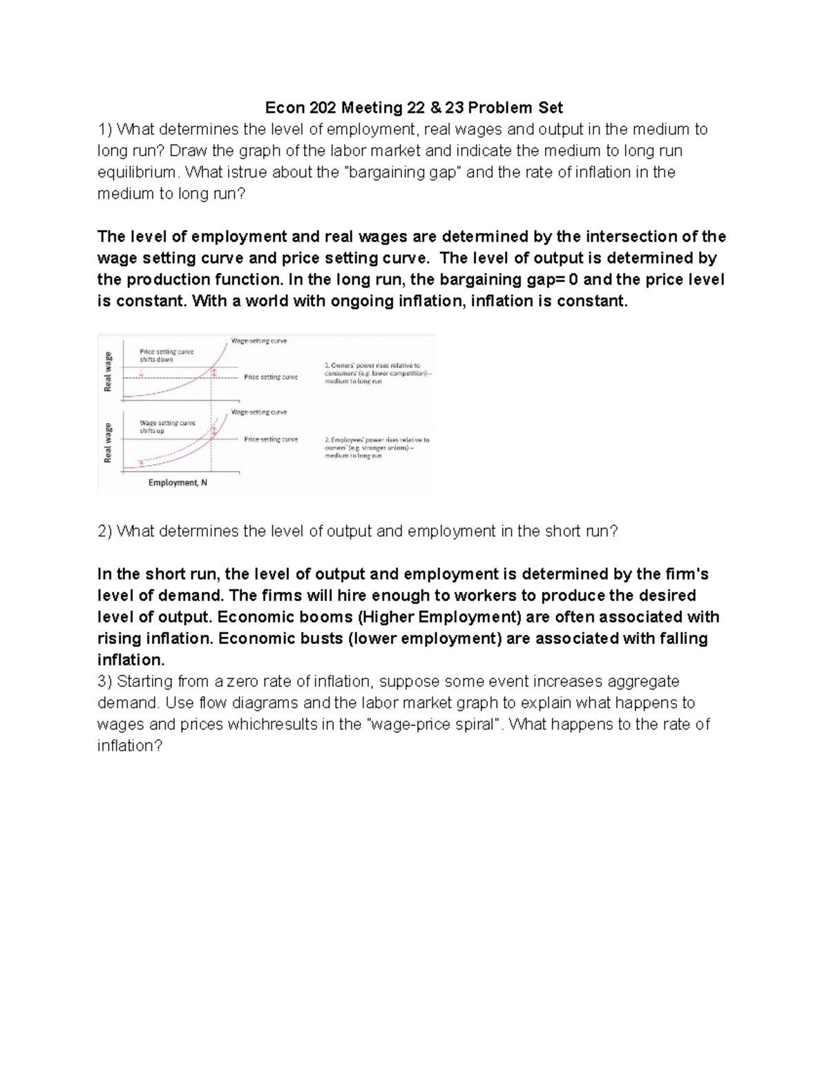 Econ 202 Meeting 22 & 23 Problem Set - Econ 202 Meeting 22 23 Problem ...