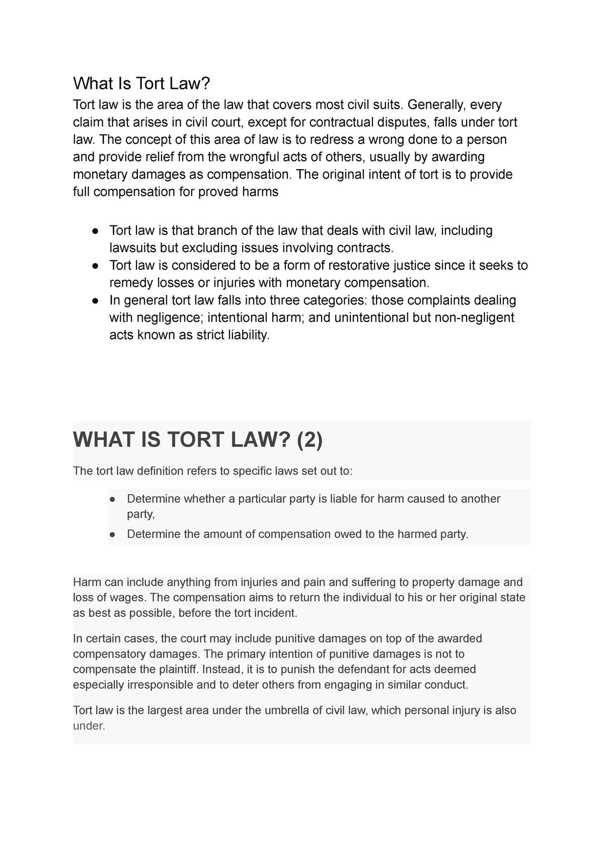 law-of-tort-brief-what-is-tort-law-tort-law-is-the-area-of-the-law