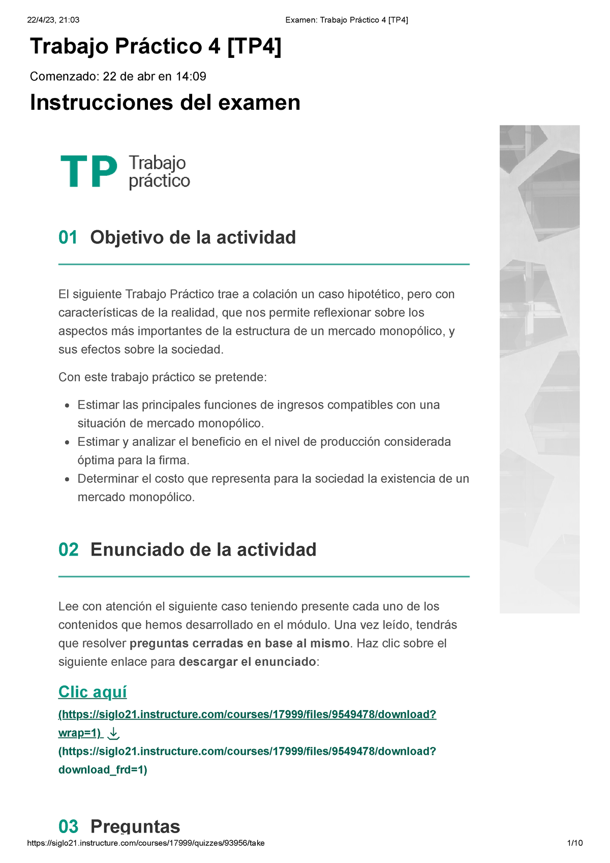 Examen Trabajo Práctico 4 [TP4] Economia - Trabajo Práctico 4 [TP4 ...