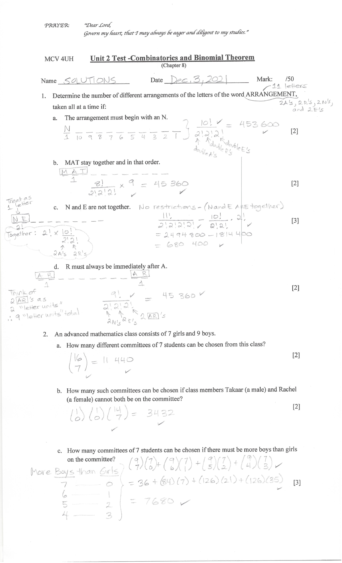 HL Unit 2 Test-Dec - solutions - Studocu