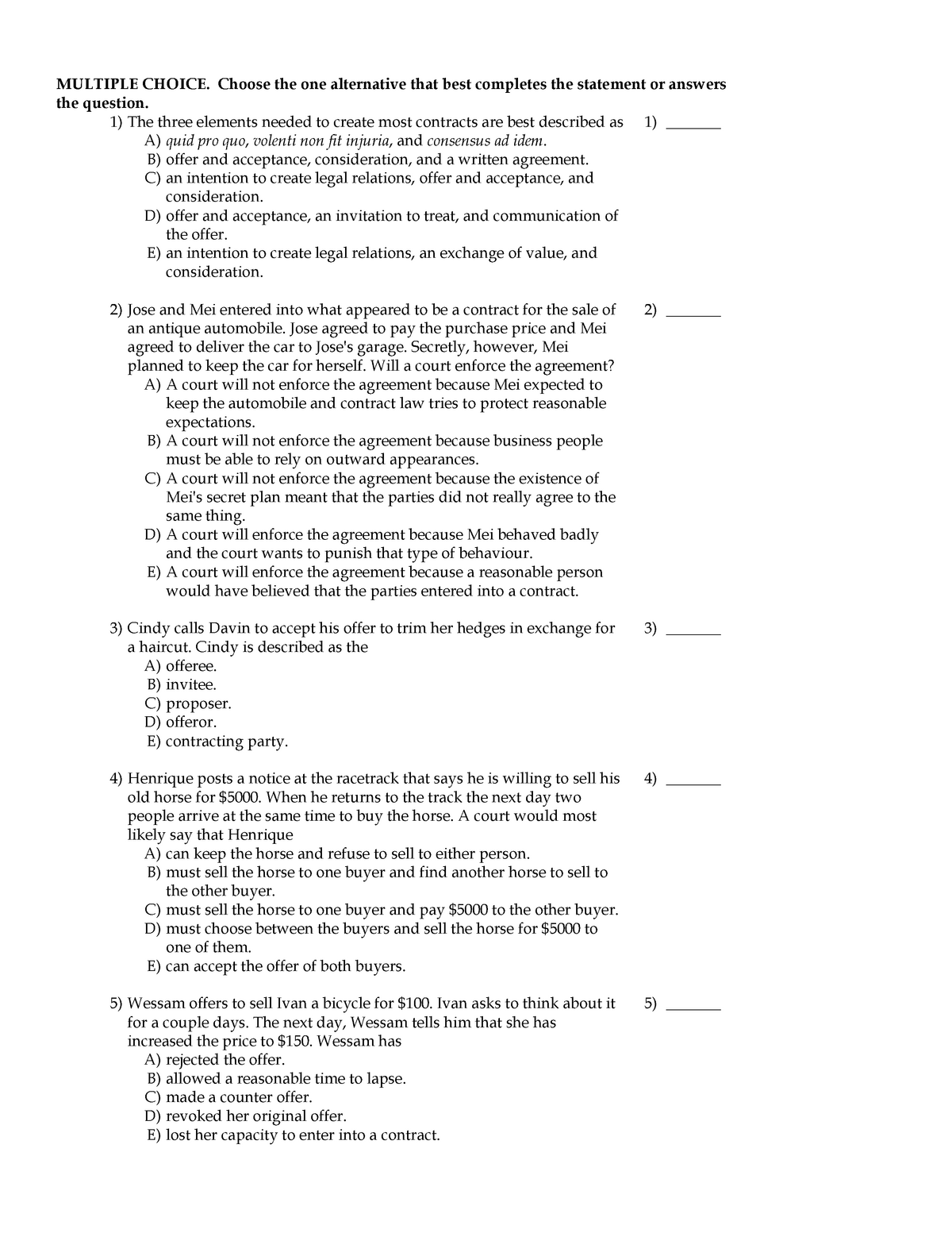 Exam 2014 Questions And Answers Chapter 7 Multiple Choice Choose The One Alternative That 2287