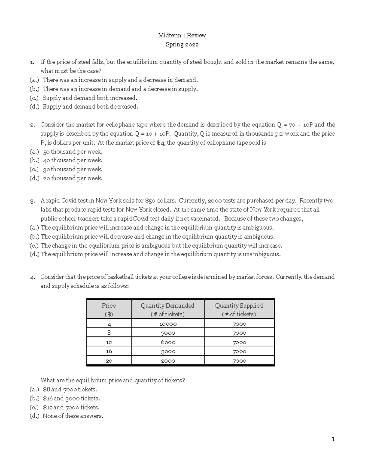 Midterm Review 1 - Spring 2022 no answers - Midterm 1 Review Spring ...