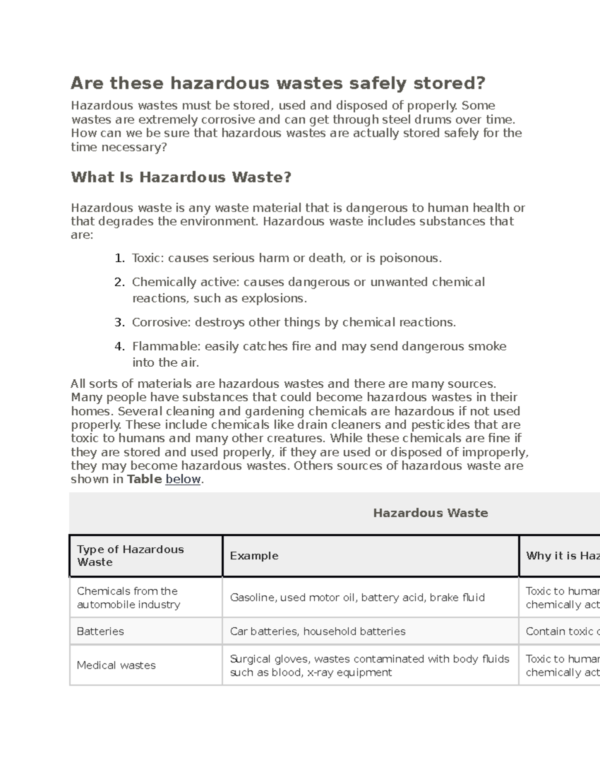 Biology part 159 - notes - Are these hazardous wastes safely stored ...