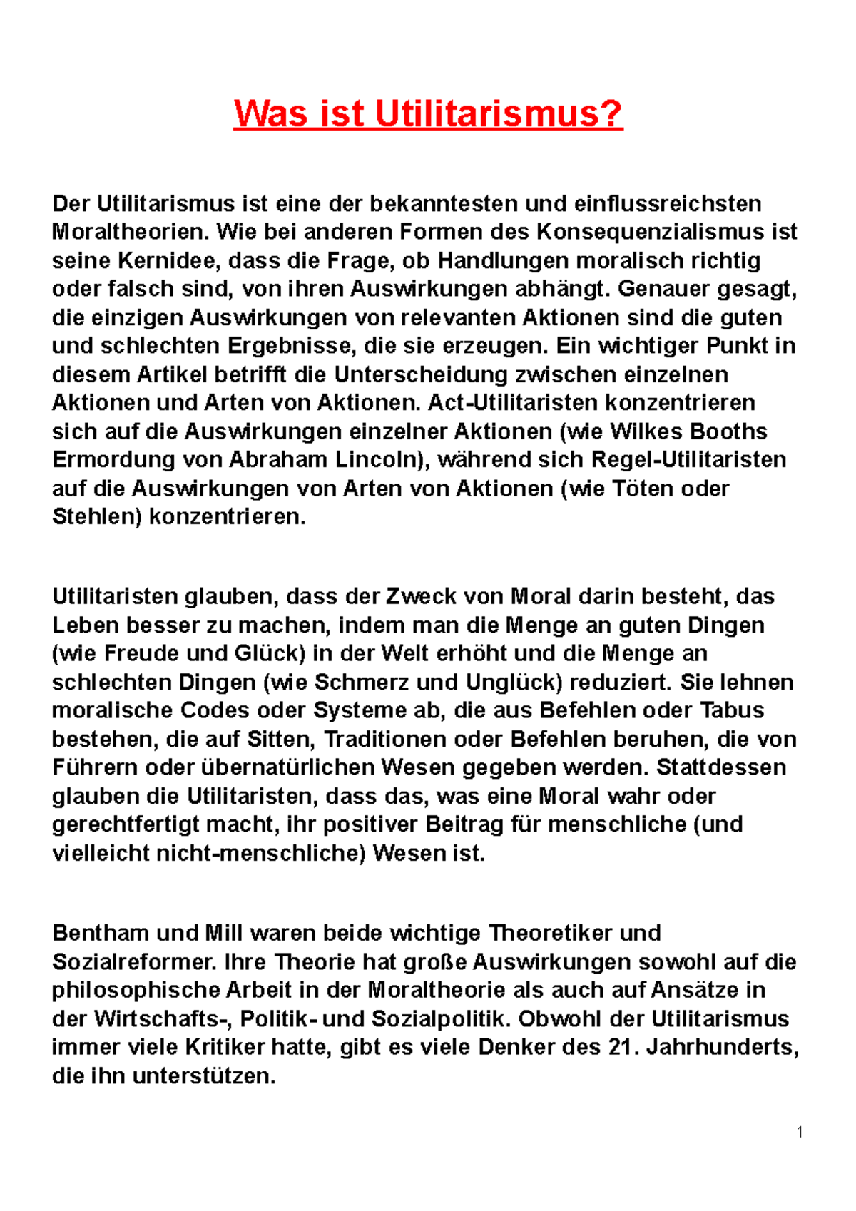 Was Ist Der Utilitarismus Was ist Utilitarismus erklärt - Was ist Utilitarismus? Der