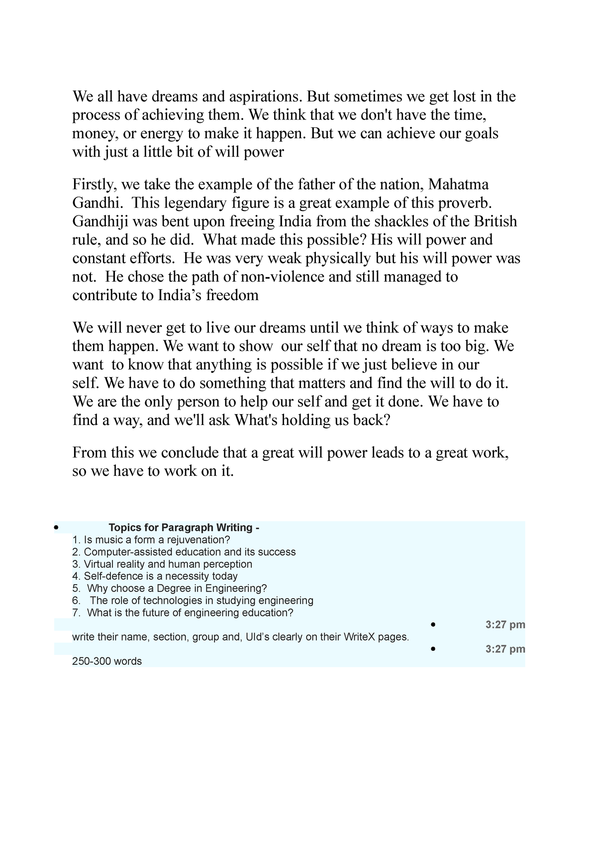 mit dreams and aspirations essay