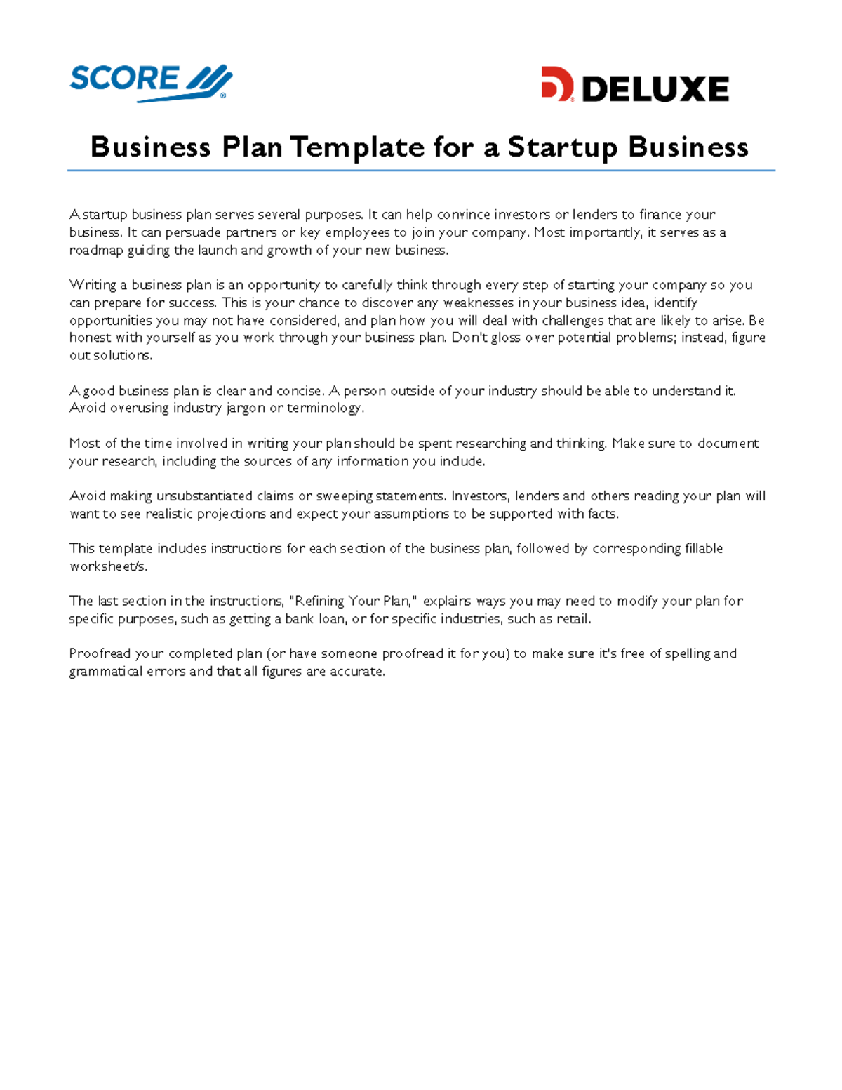 business plan set up template