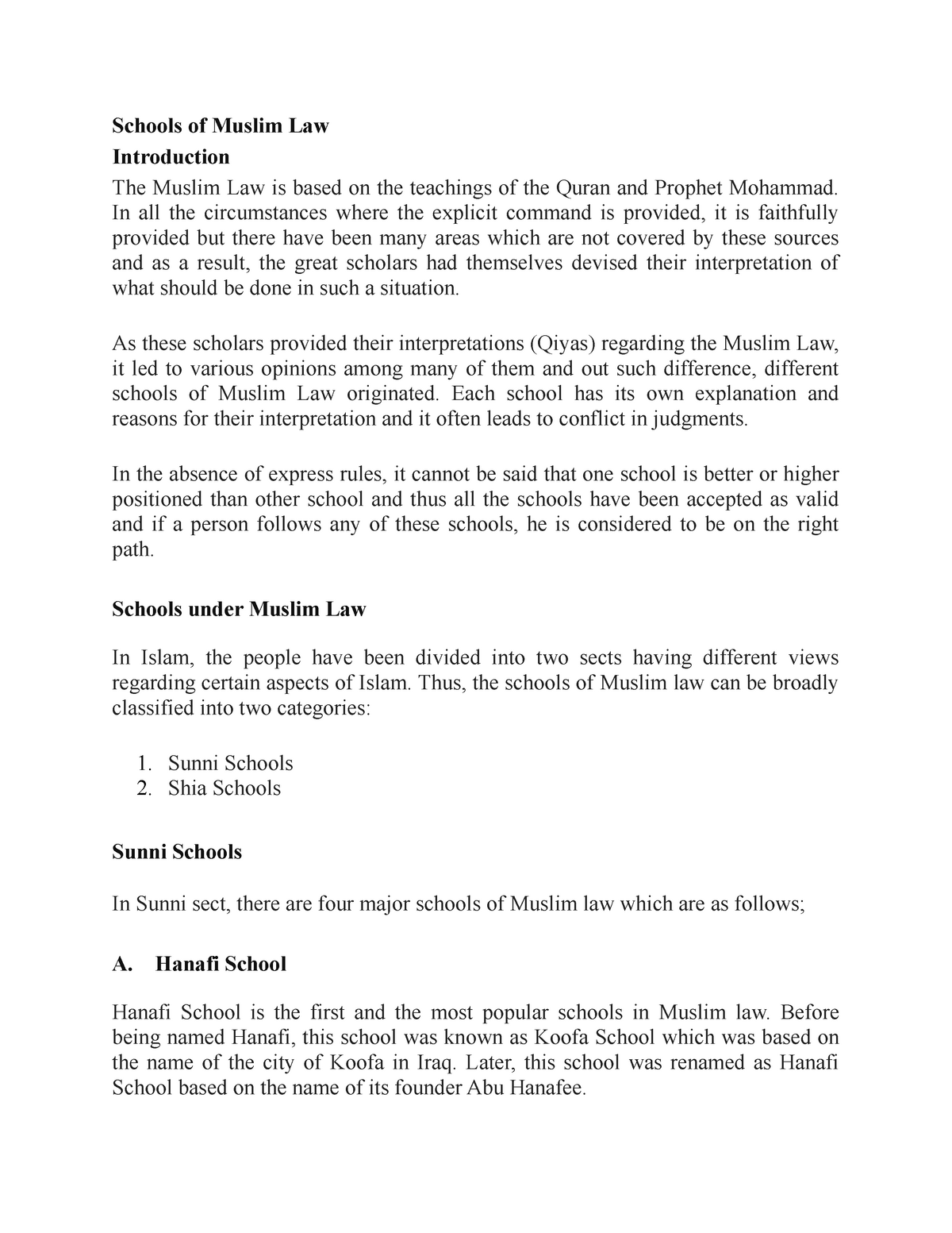 muslim law research paper topics