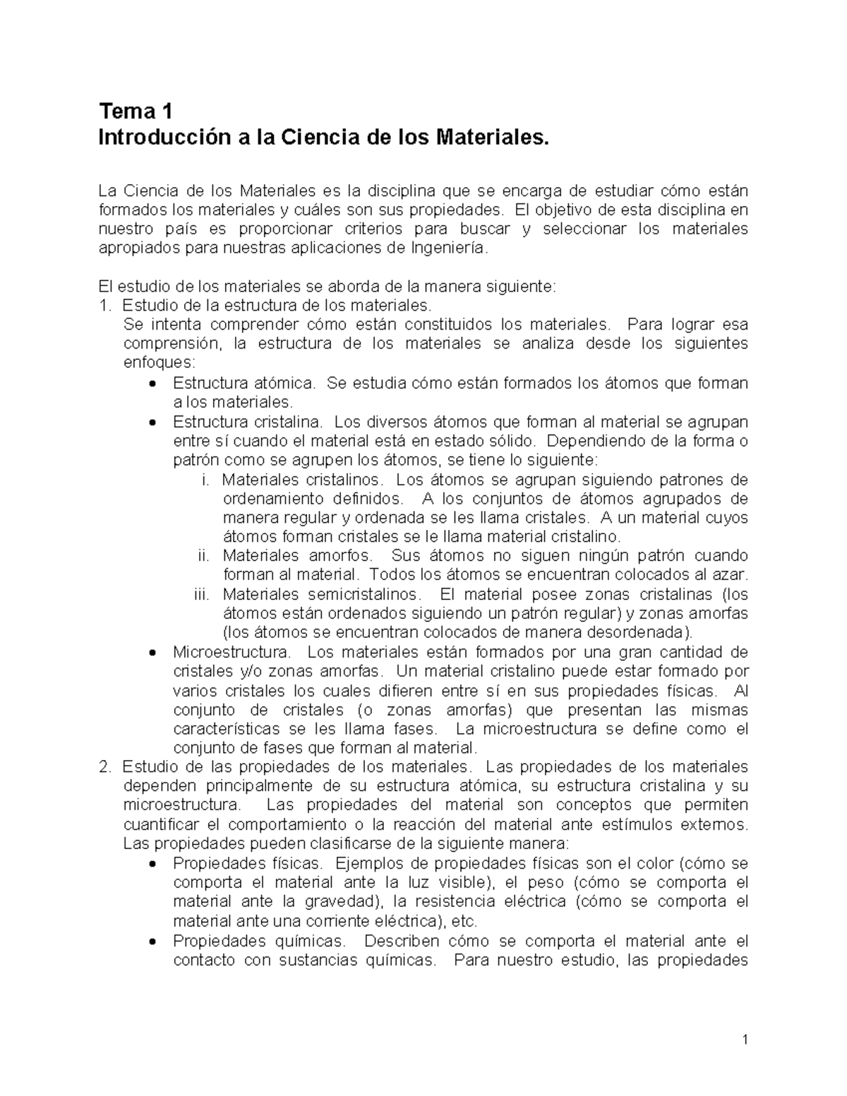 Tema 1 - Introducción A La Ciencia De Los Materiales - La Ciencia De ...