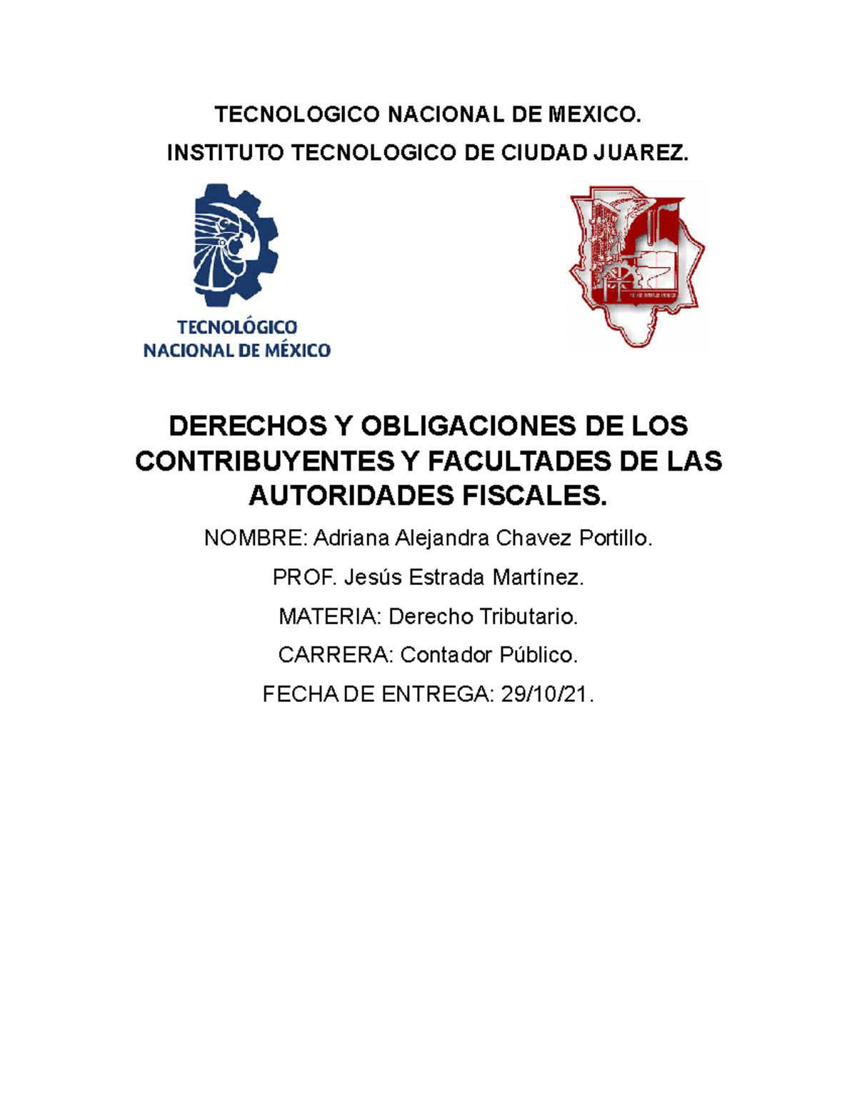 Derecho Tributario- Derechos Y Obligaciones DE LOS Contribuyentes Y ...