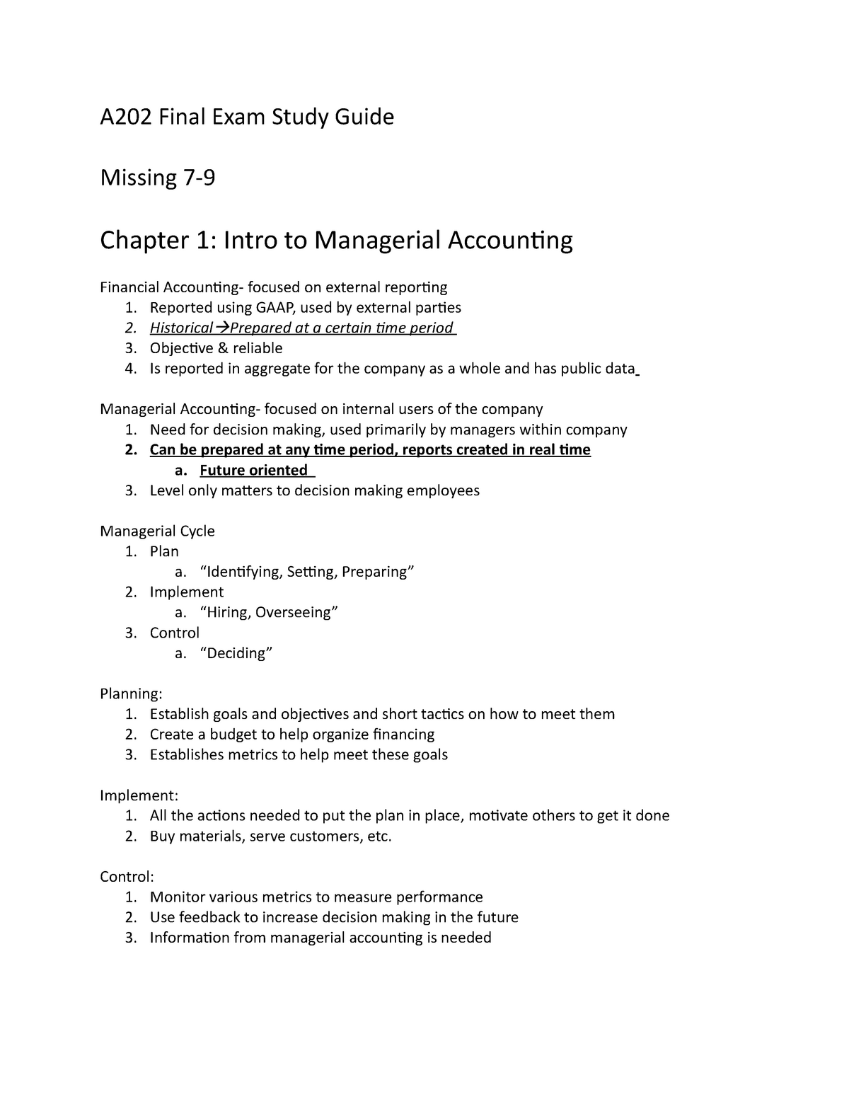 Managerial Vs Financial Accounting Quizlet - slide share