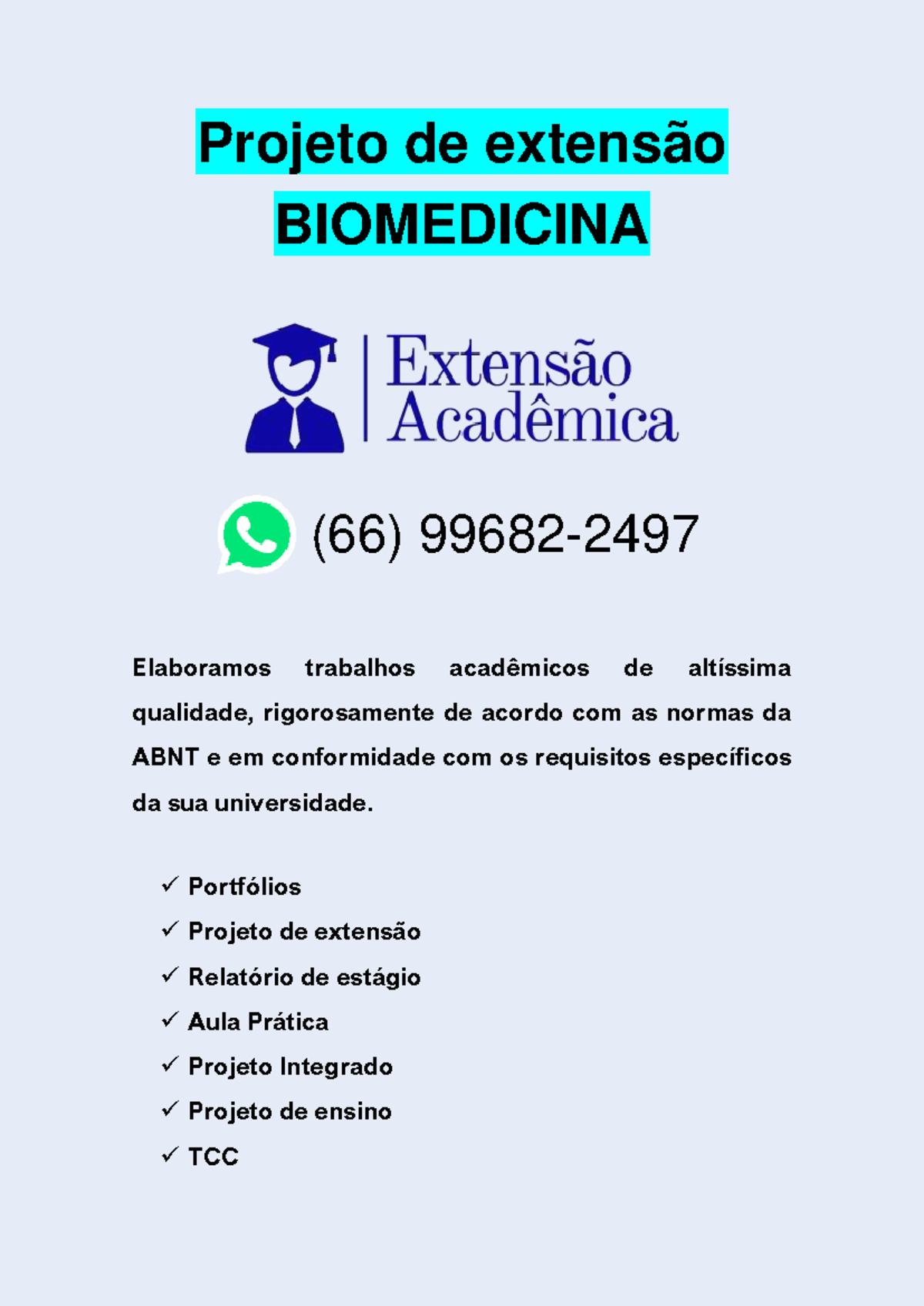 6699682 2497 Portfólio Individual Projeto De Extensão Biomedicina Projeto De Extensão 6818