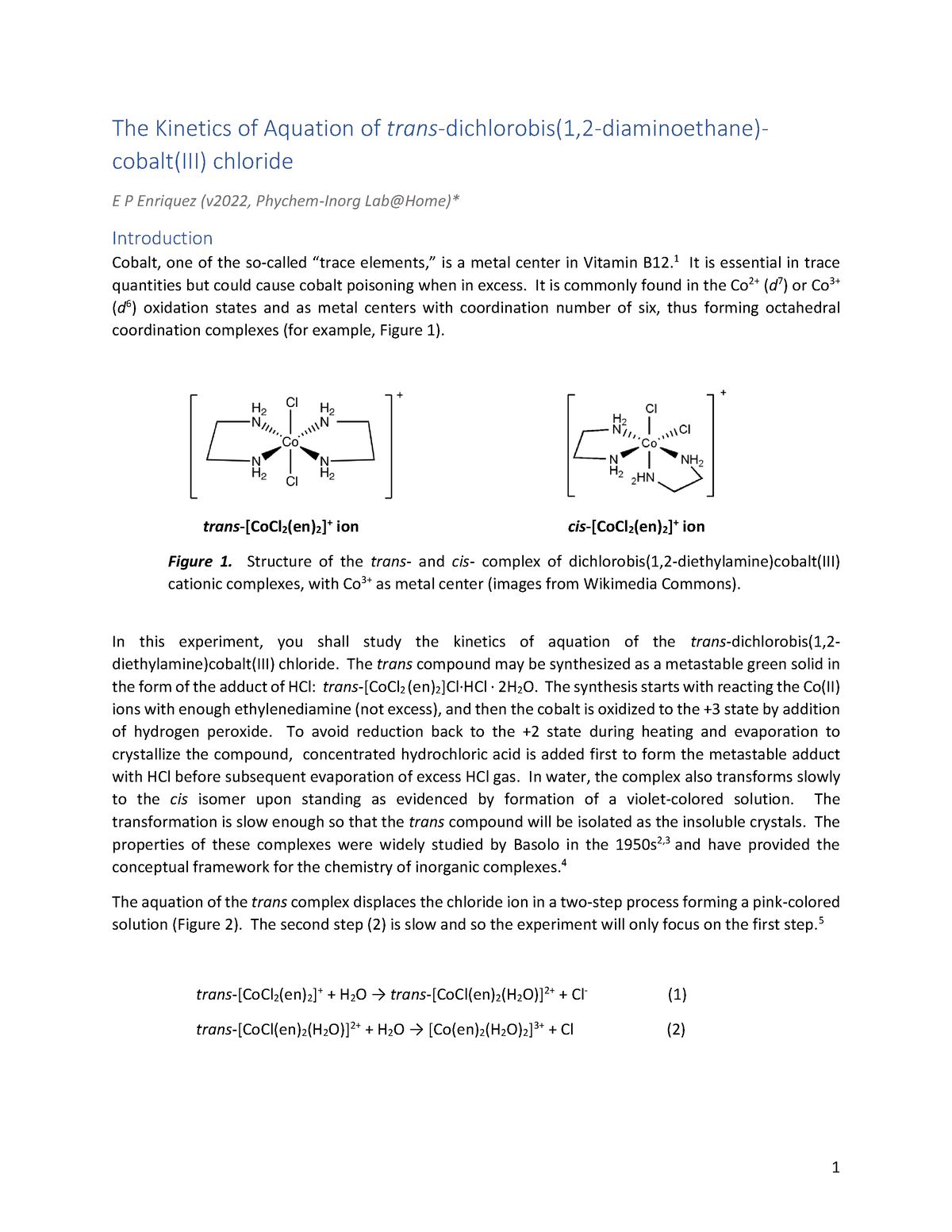 experiment on kinetics