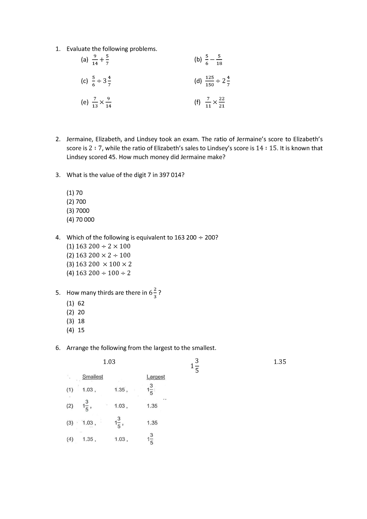 Ai Tong 1st portion INTRODUCTION - Evaluate the following problems. (a ...