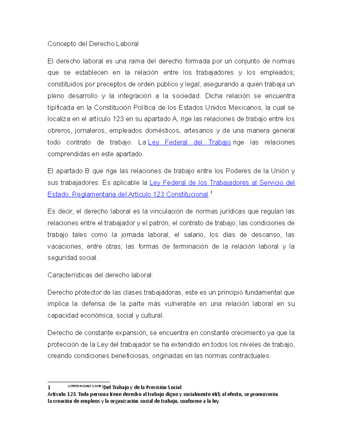 Actividad 1- Relación Individual DEL Trabajo - Concepto Del Derecho ...