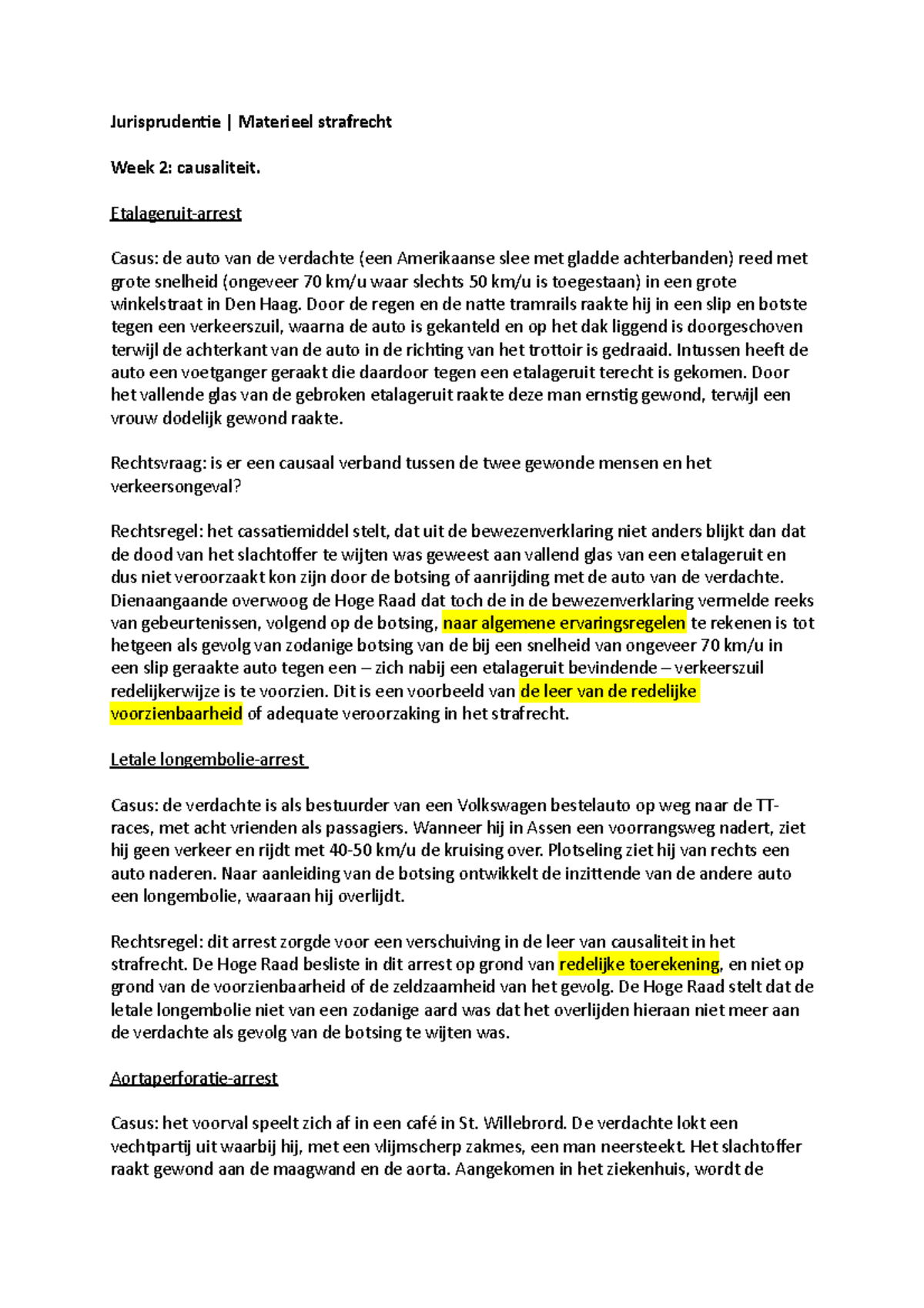 Jurisprudentie (MSR) - Jurisprudentie | Materieel Strafrecht Week 2 ...