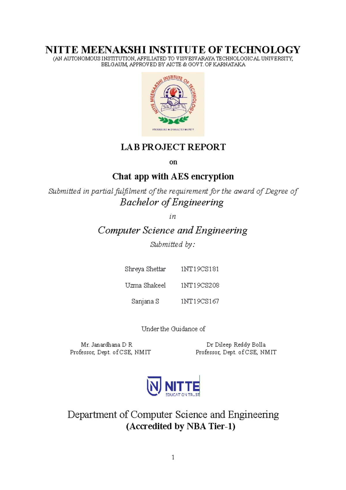 AWP 2 report - good - NITTE MEENAKSHI INSTITUTE OF TECHNOLOGY (AN ...