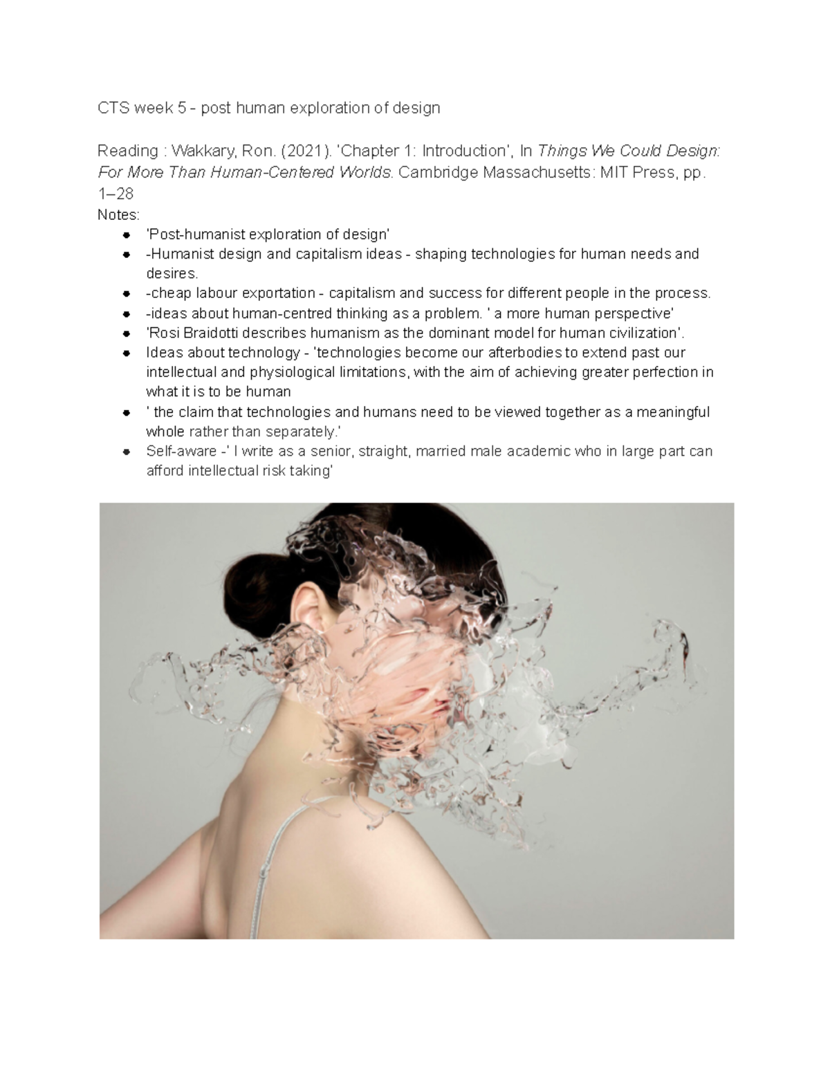 Context and theory - post human design - CTS week 5 - post human ...