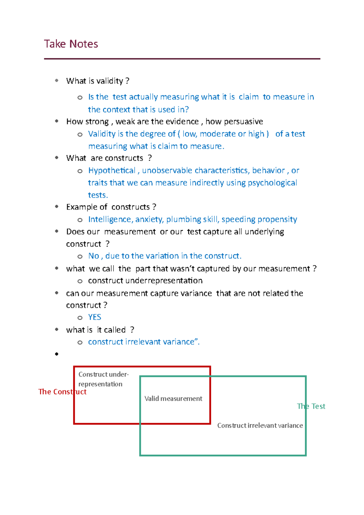 Validity L4 note - Lecture review note L4 - Take Notes What is validity ...