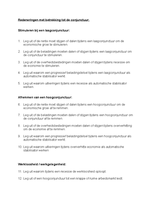 Conjunctuur En Economische Beleid - Module 8 - Economie: Conjunctuur En ...