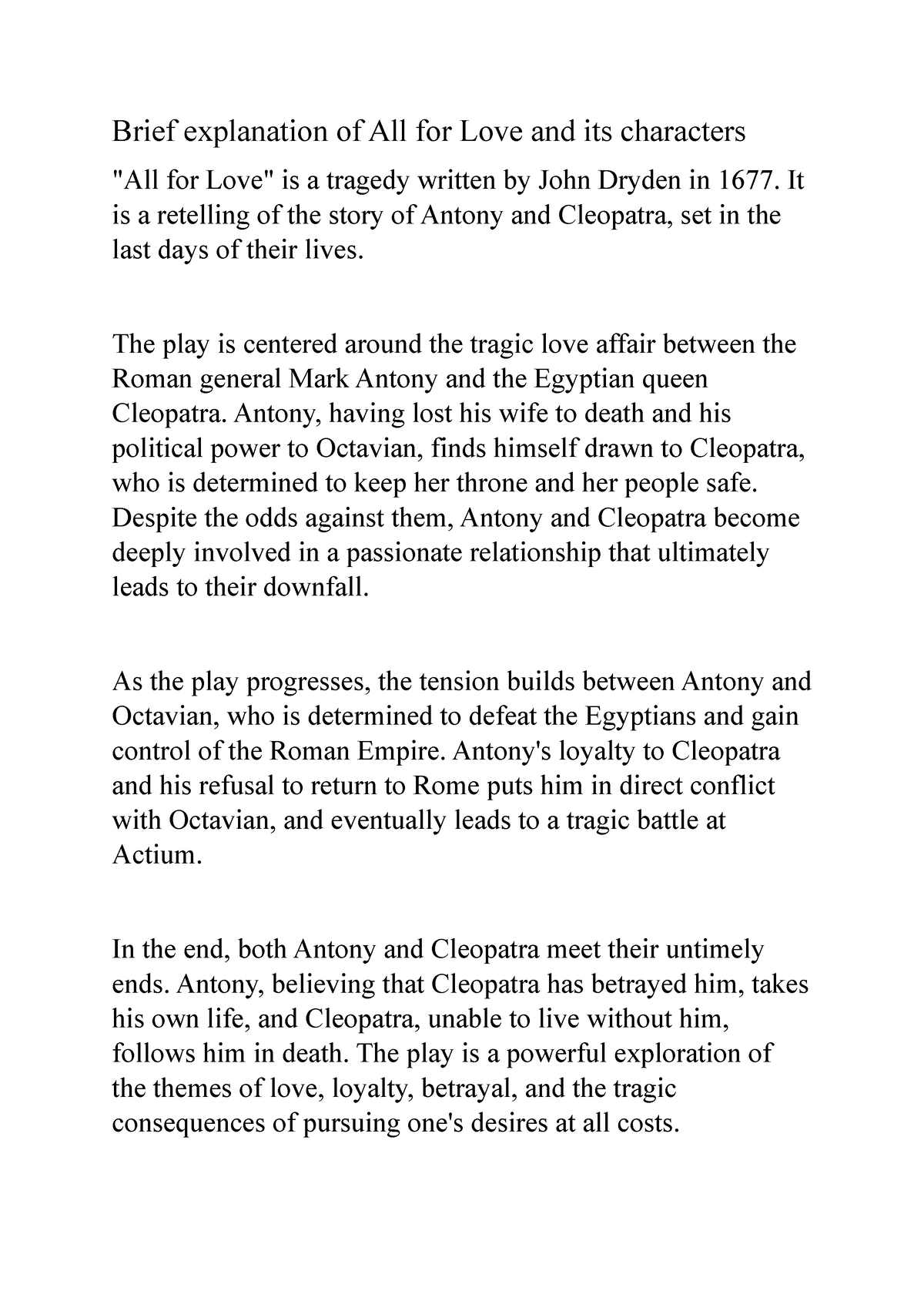 Antony and Cleopatra - Shakespeare by Alexander Dumitru