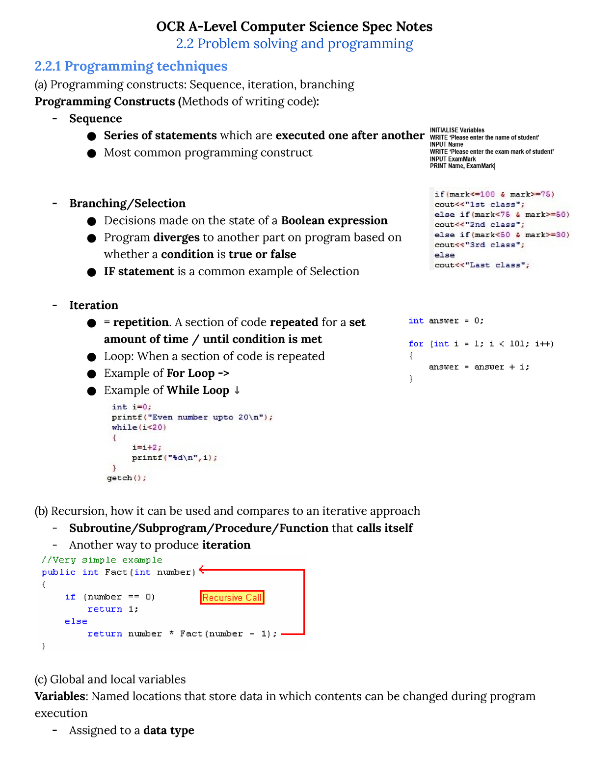 ocr computer science coursework exemplar