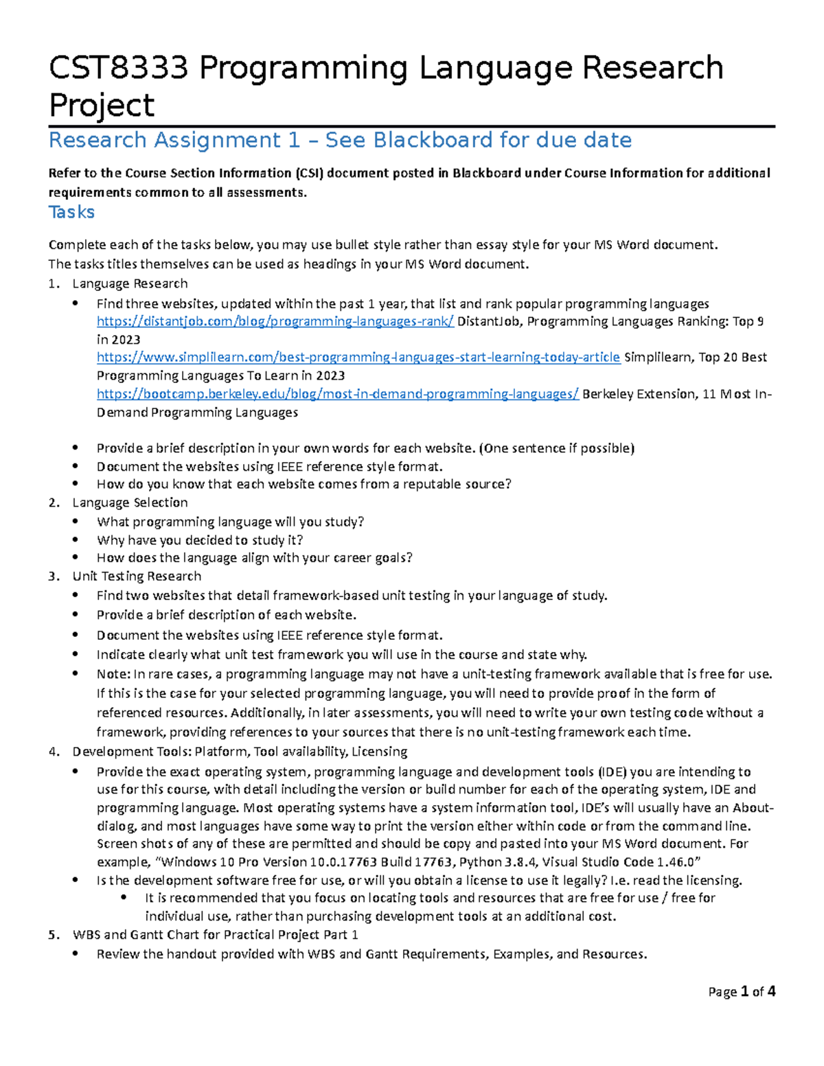 Research Assignment 01 - CST8333 Programming Language Research Project ...
