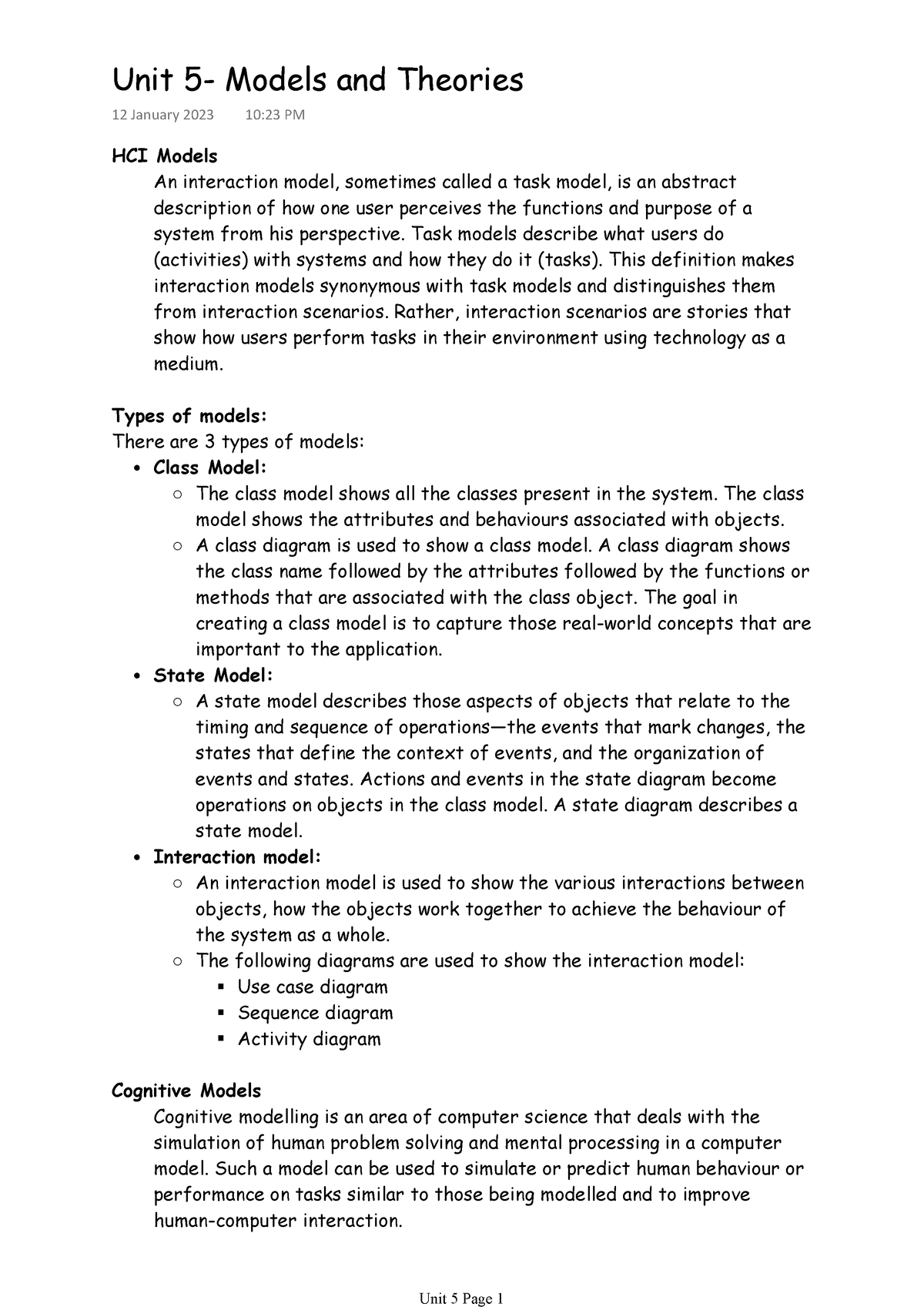 Human Computer Interaction Unit 5- Models And Theories - HCI Models An ...