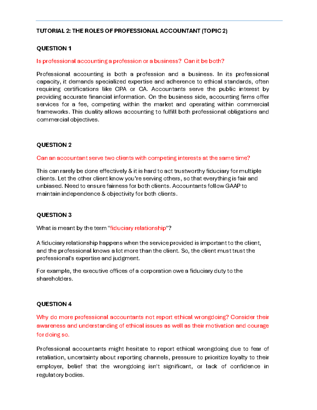 Topic 2 PE - Lecture slide - TUTORIAL 2: THE ROLES OF PROFESSIONAL ...