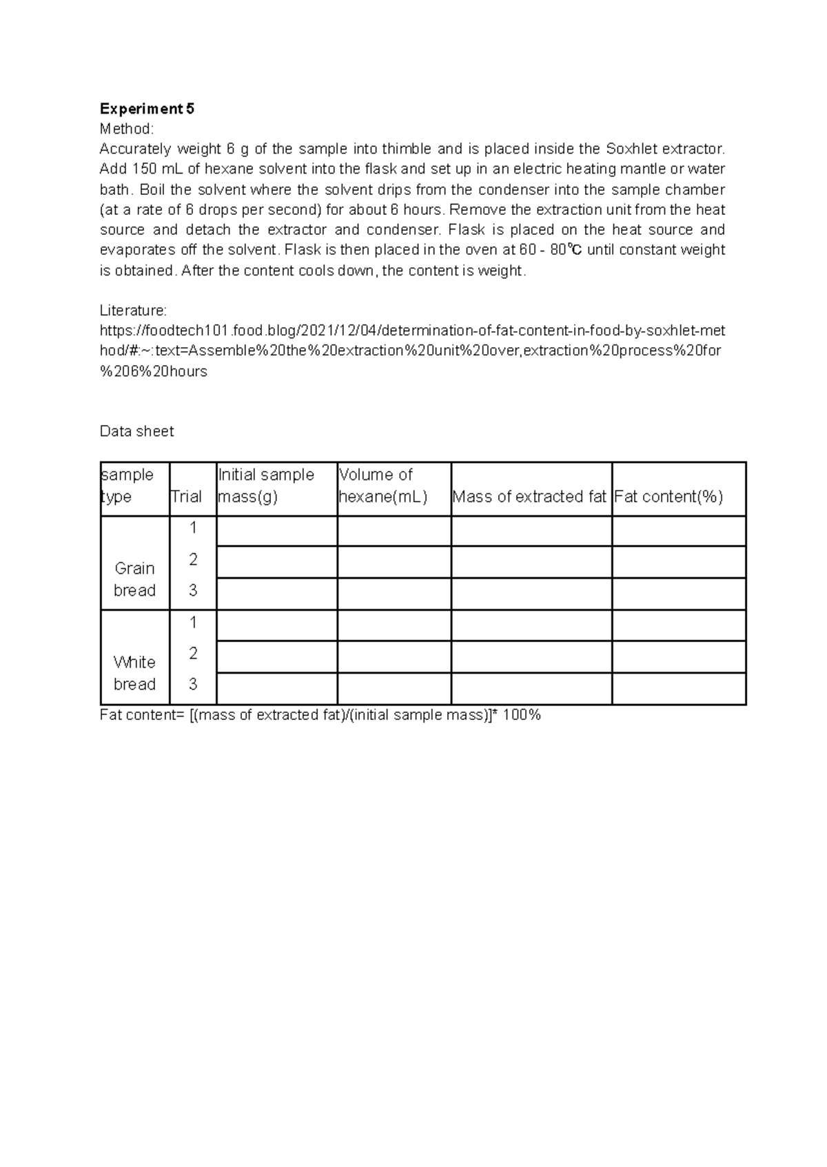 Flow chart - Yakult fermentation - Experiment 5 Method: Accurately ...