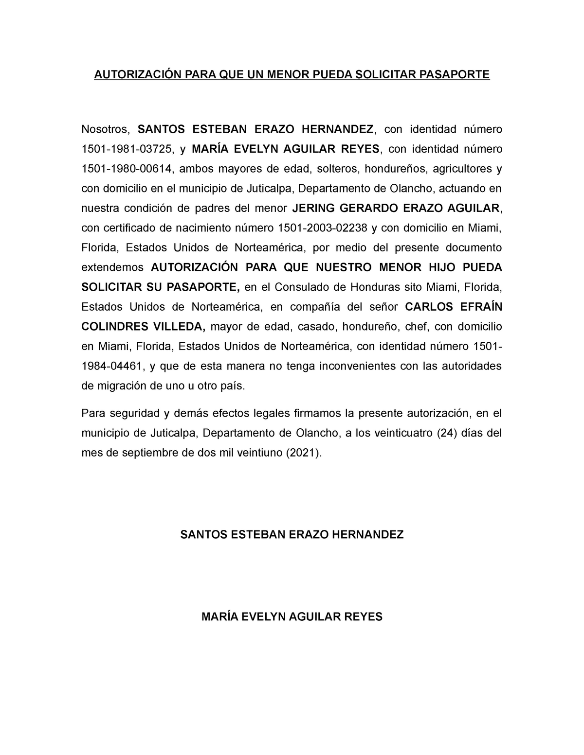 Autorizacion Para Que Un Menor Pueda Solicitar Pasaporte Clase AutorizaciÓn Para Que Un Menor 2281